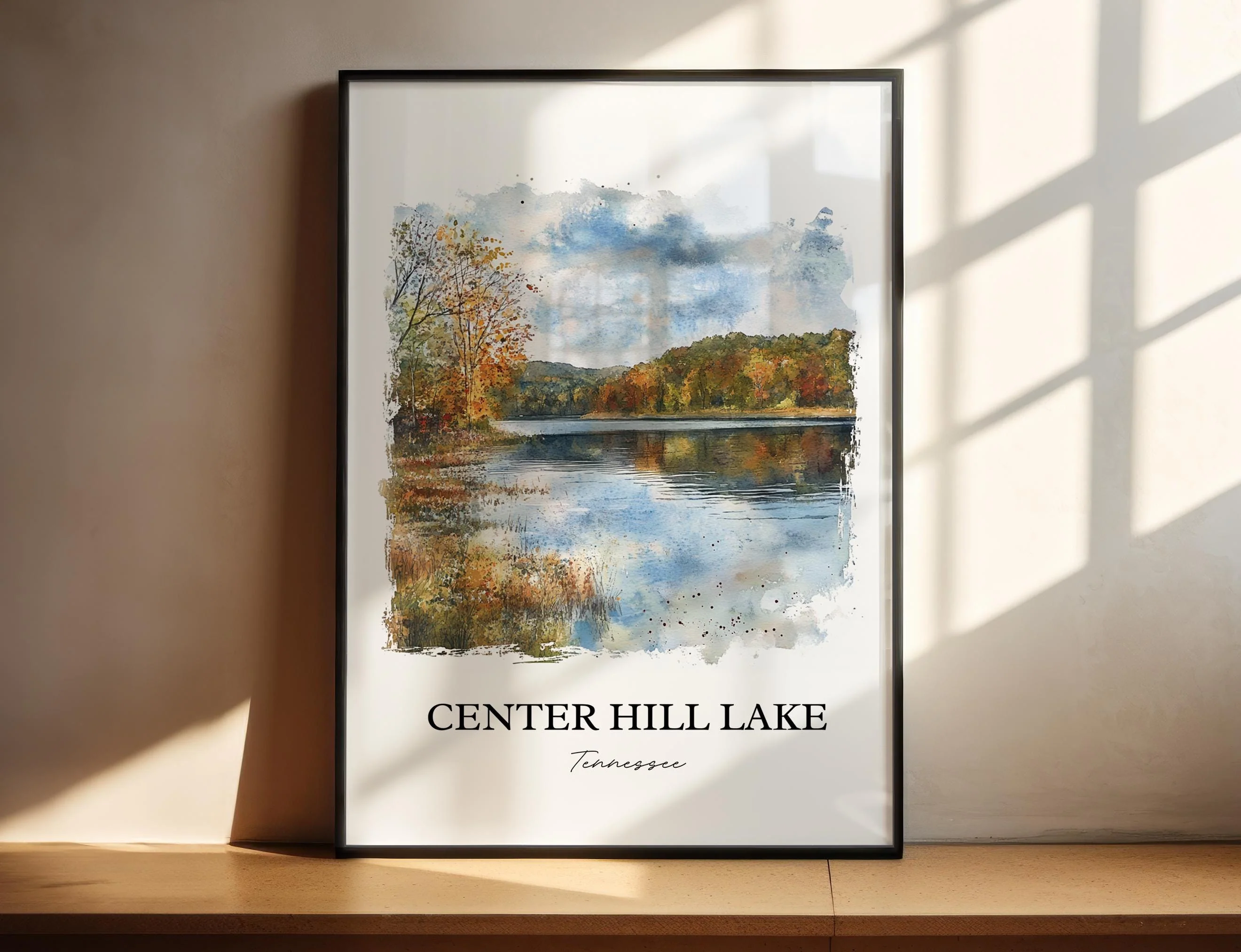 Center Hill Lake, USA – Watercolor Art Print