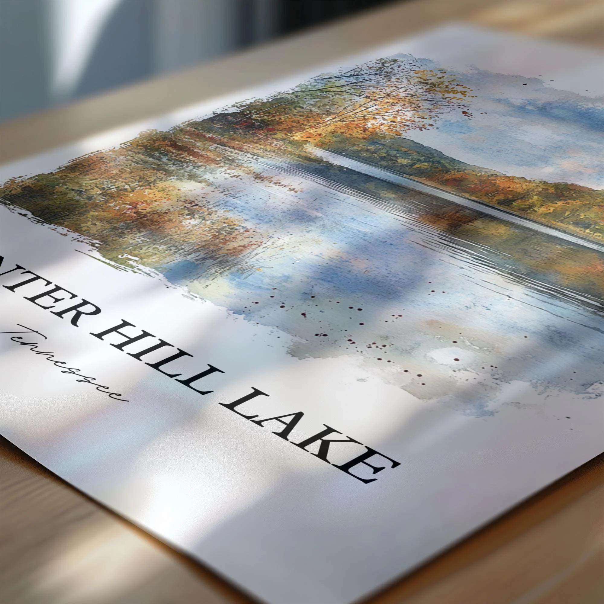 Center Hill Lake, USA – Watercolor Art Print - Image 2