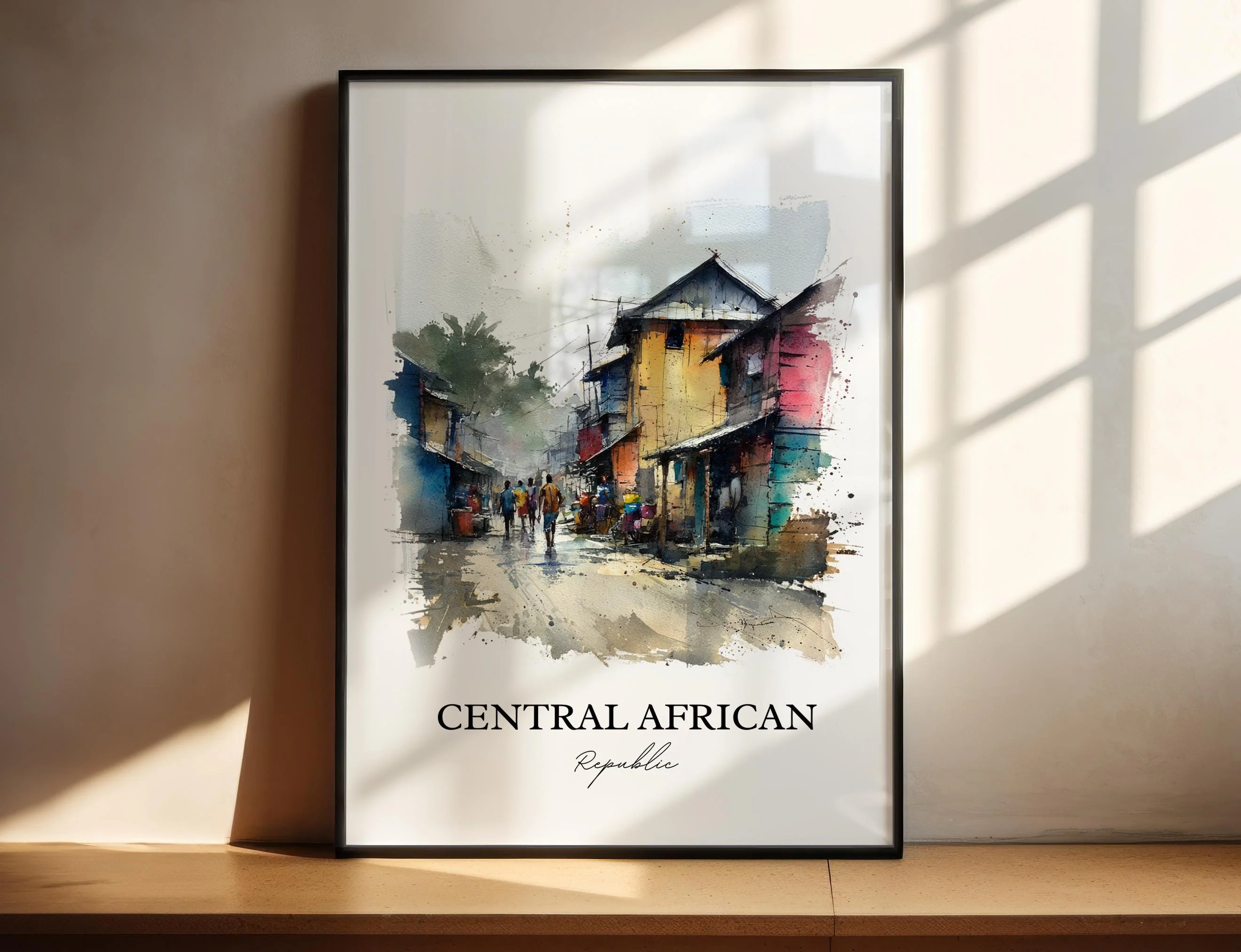 Central African Republic, Africa – Watercolor Art Print