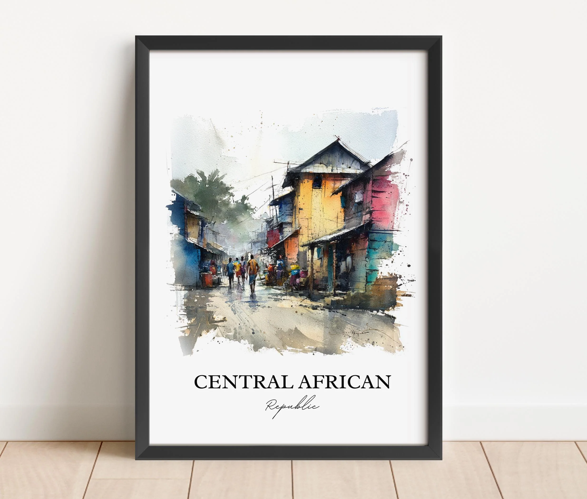 Central African Republic, Africa – Watercolor Art Print - Image 4