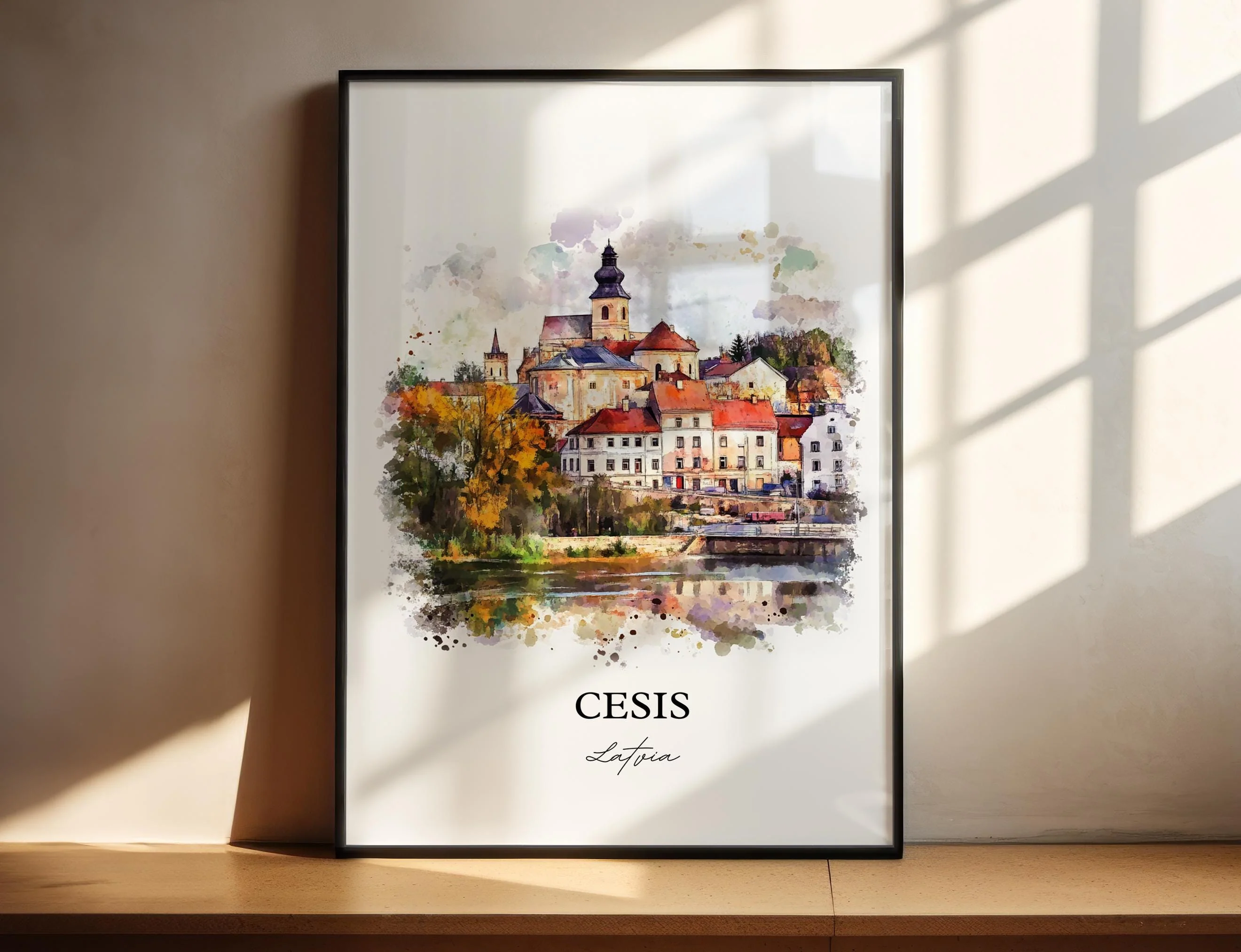 Cesis, Latvia – Watercolor Art Print Central Vidzeme