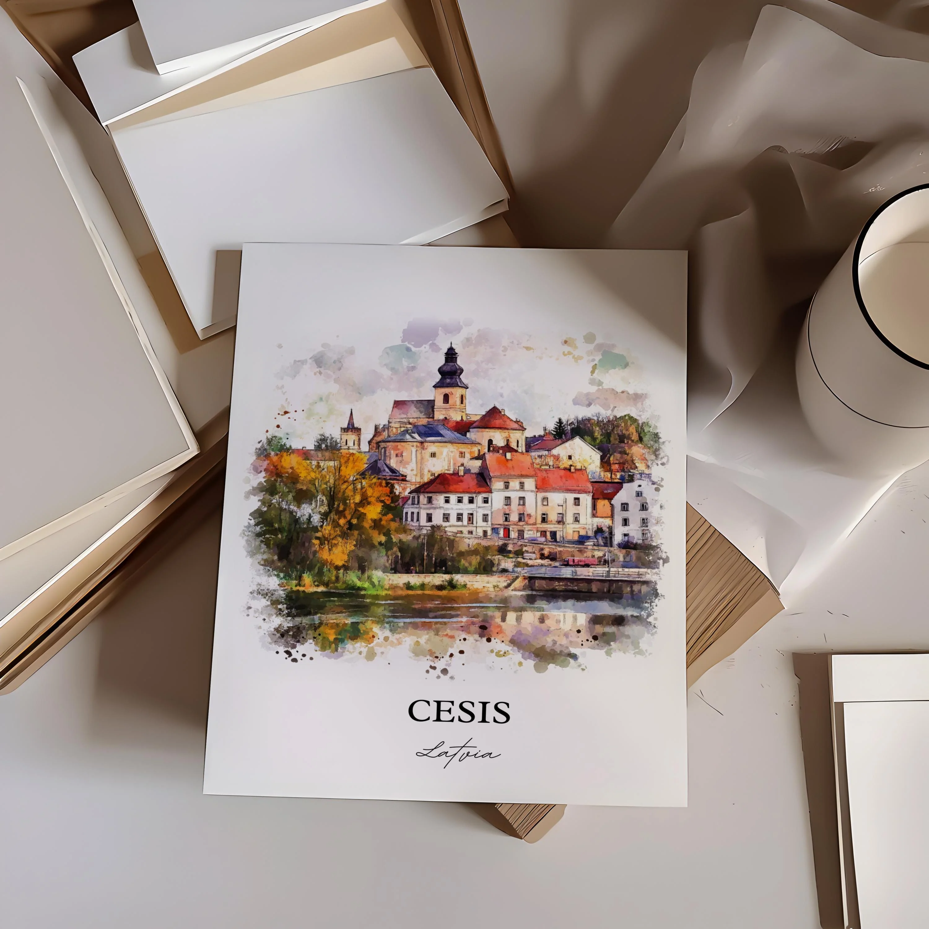 Cesis, Latvia – Watercolor Art Print Central Vidzeme - Image 5