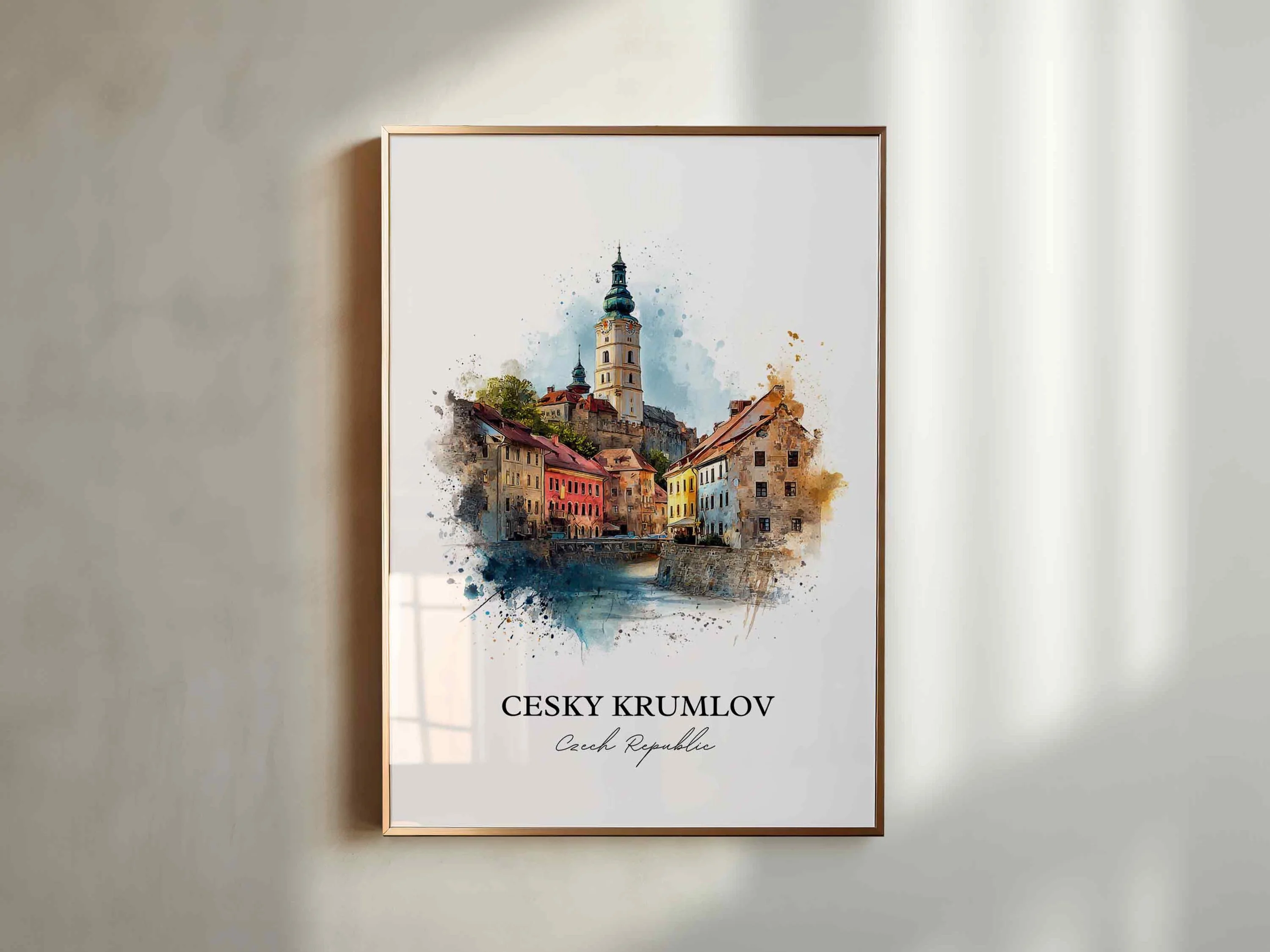 Cesky Krumlov, Czech Republic – Watercolor Art Print - Image 6