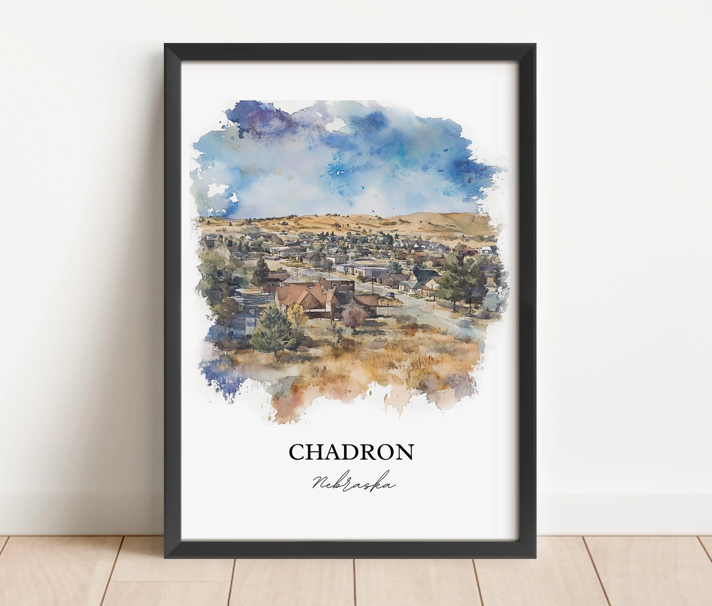 Chadron, Nebraska, USA – Watercolor Art Print - Image 6