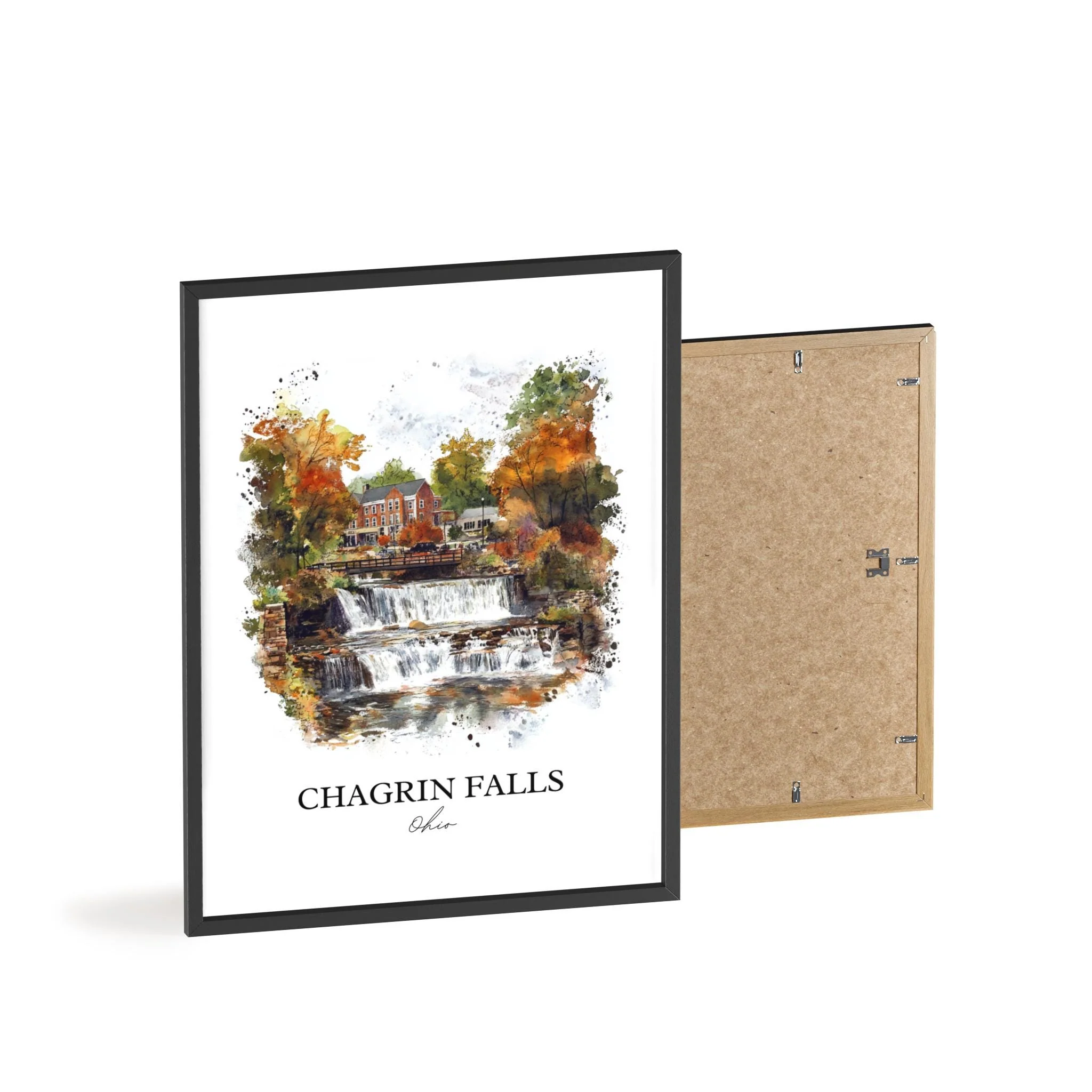Chagrin Falls, OH, USA – Watercolor Art Print - Image 8