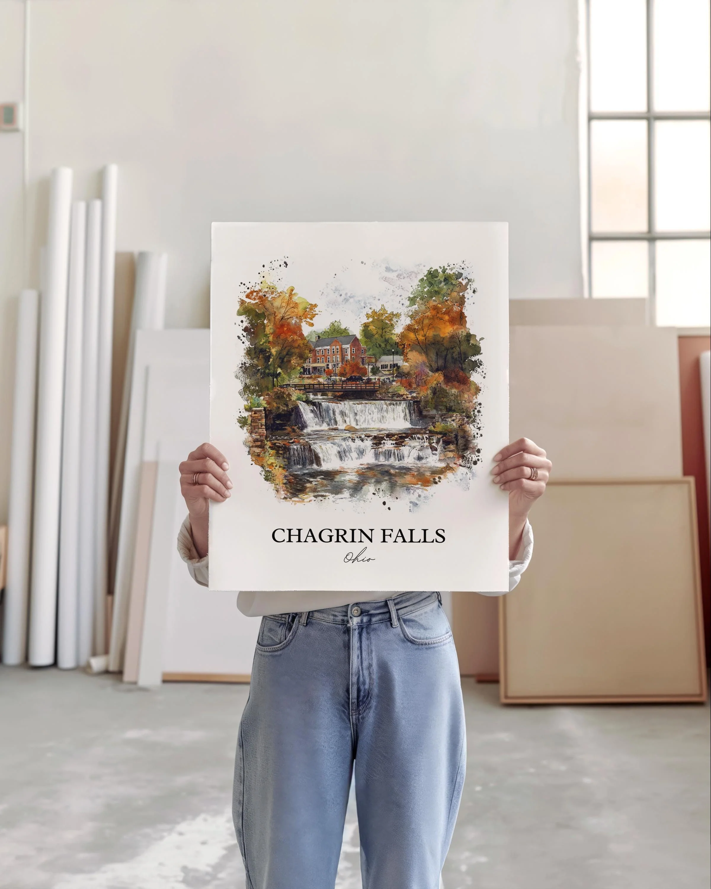 Chagrin Falls, Ohio – Watercolor Art Print - Image 4