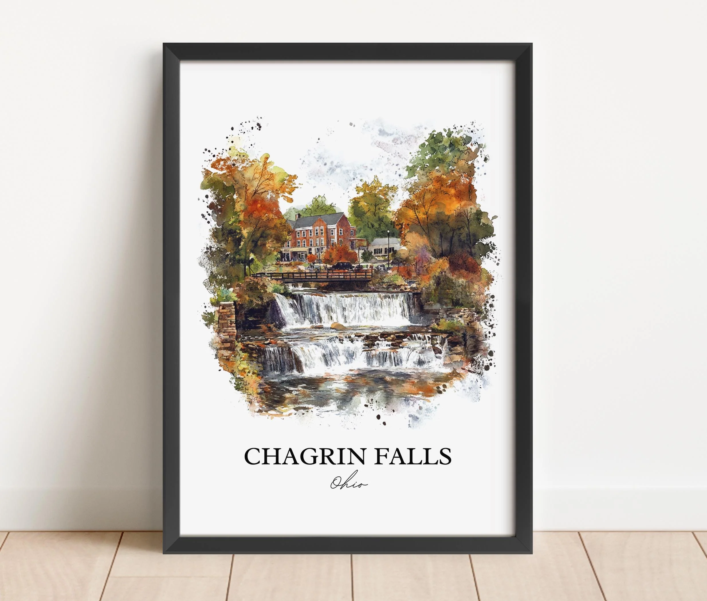 Chagrin Falls, Ohio – Watercolor Art Print - Image 6