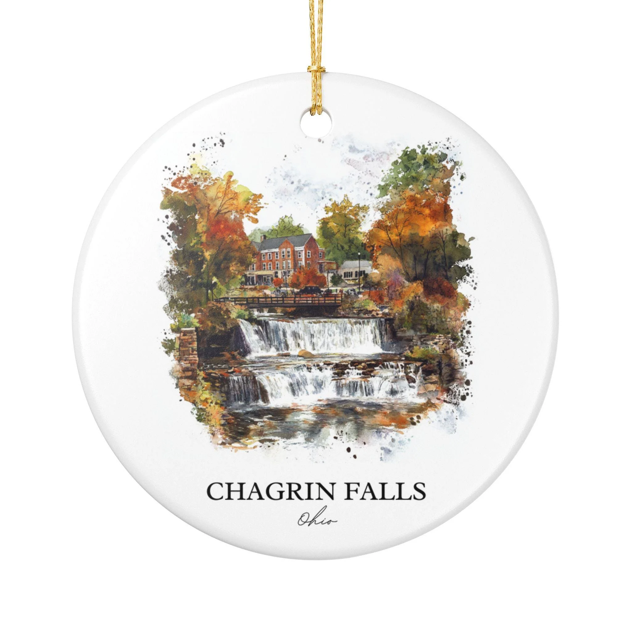 Chagrin Falls Ornament: Unique Chagrin Falls OH Souvenir, Chagrin Falls Xmas Decor, and Authentic Chagrin Falls OH Gift - Image 2