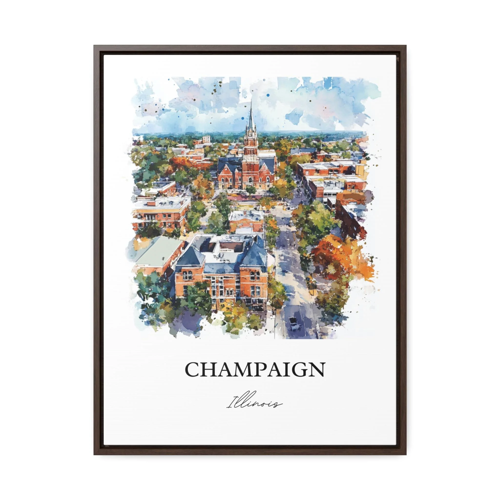 Champaign, Illinois – Watercolor Art Print - Image 7