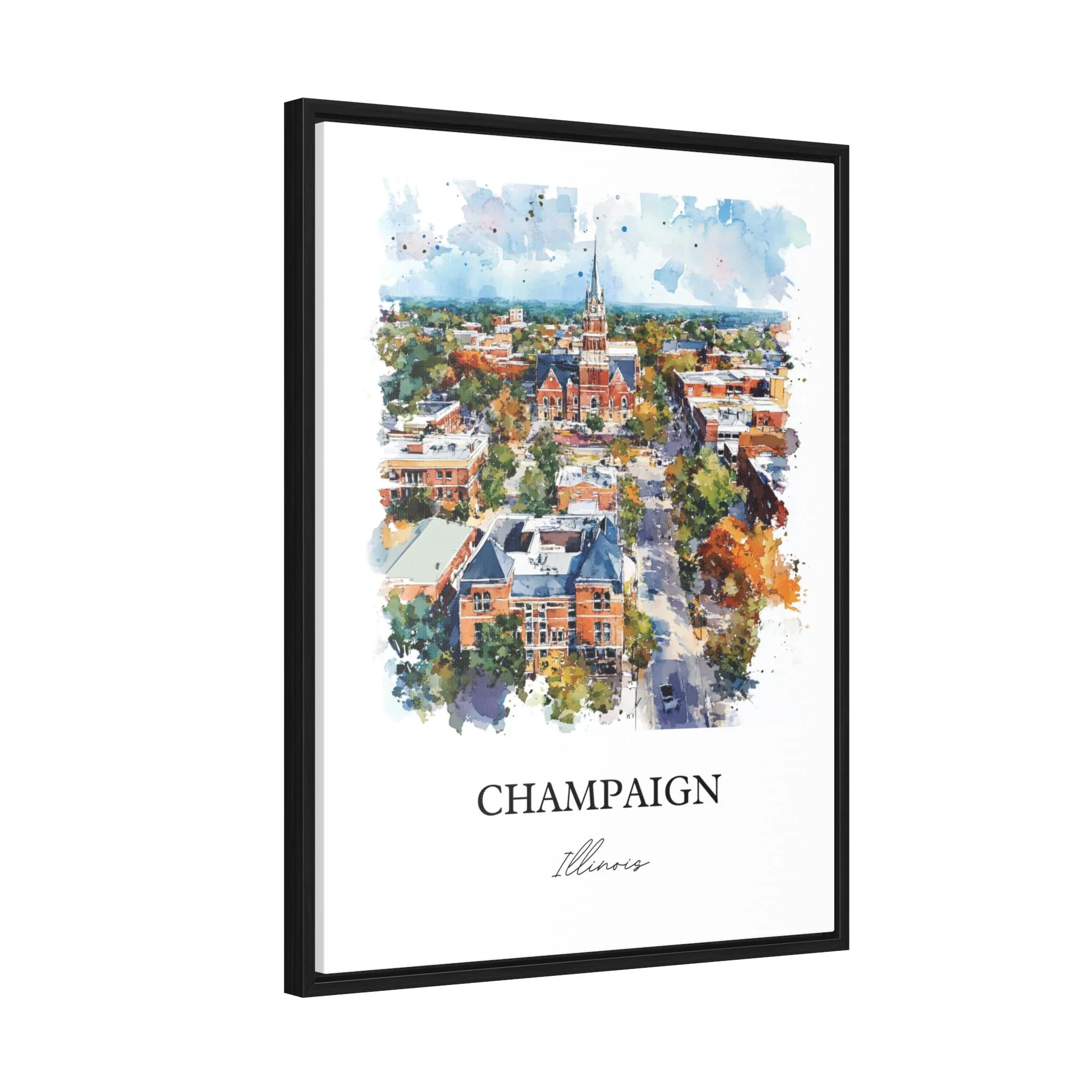 Champaign, Illinois – Watercolor Art Print - Image 8