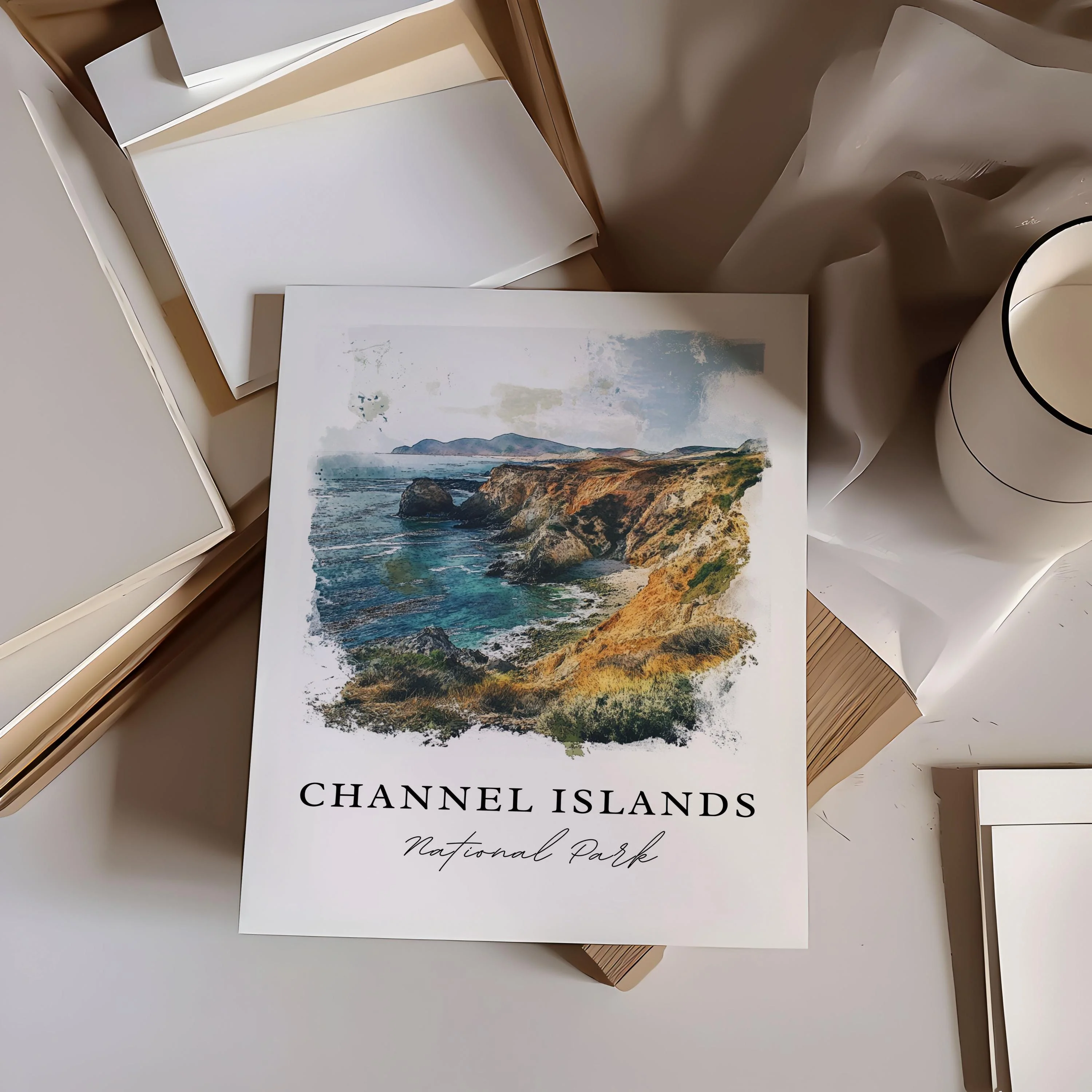 Channel Islands, USA – Watercolor Art Print - Image 2