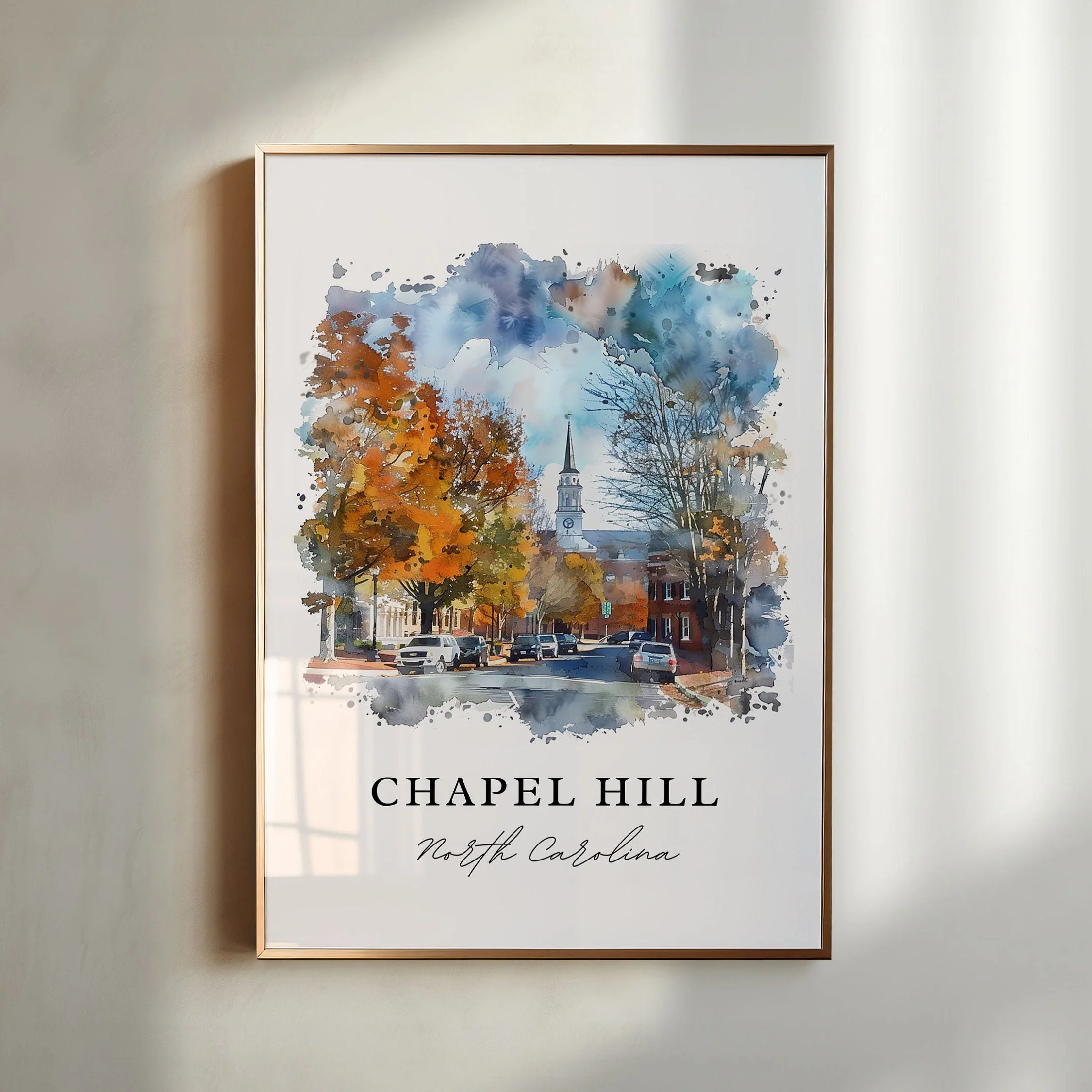 Chapel Hill, North Carolina – Watercolor Art Print