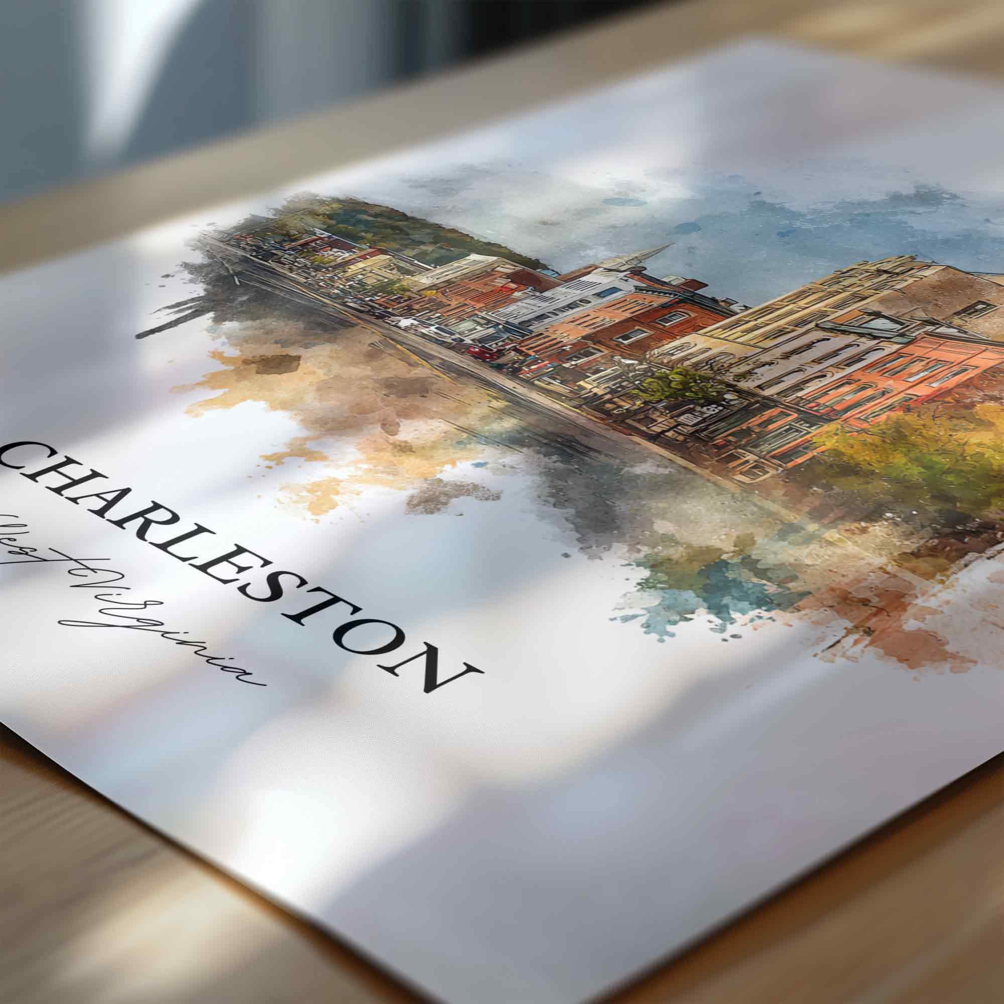 Charleston, West Virginia – Watercolor Art Print - Image 2