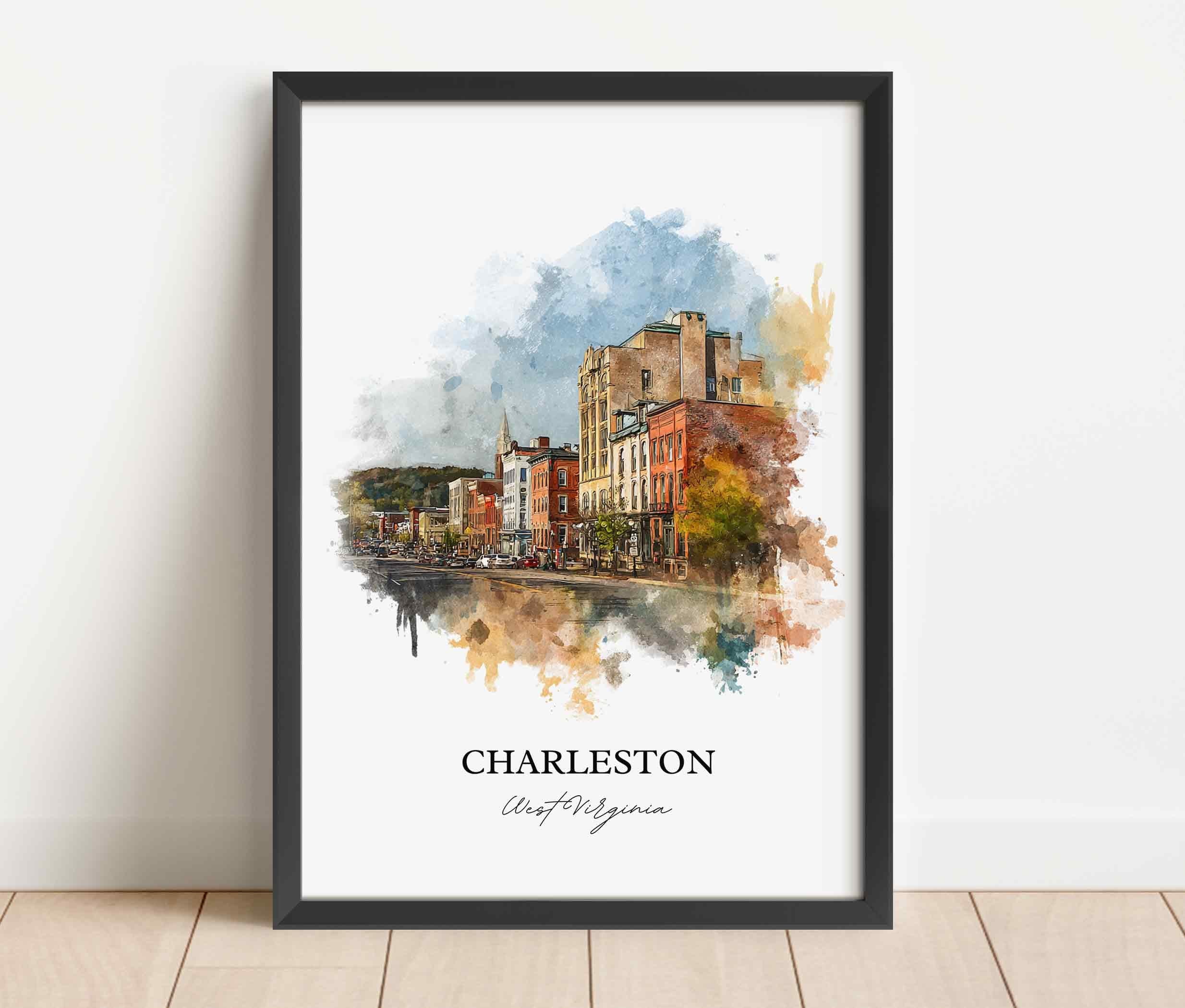 Charleston, West Virginia – Watercolor Art Print - Image 3