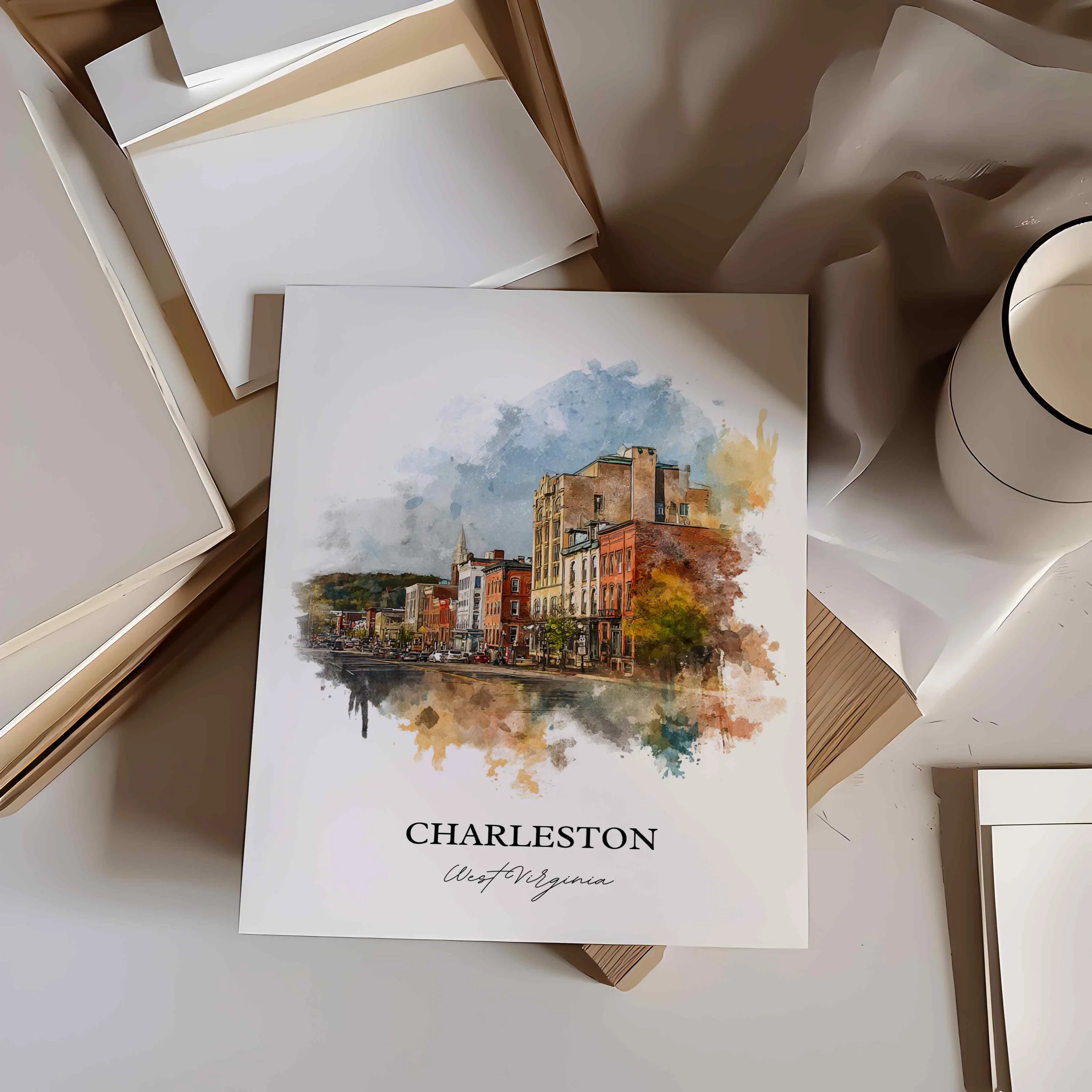 Charleston, West Virginia – Watercolor Art Print - Image 9