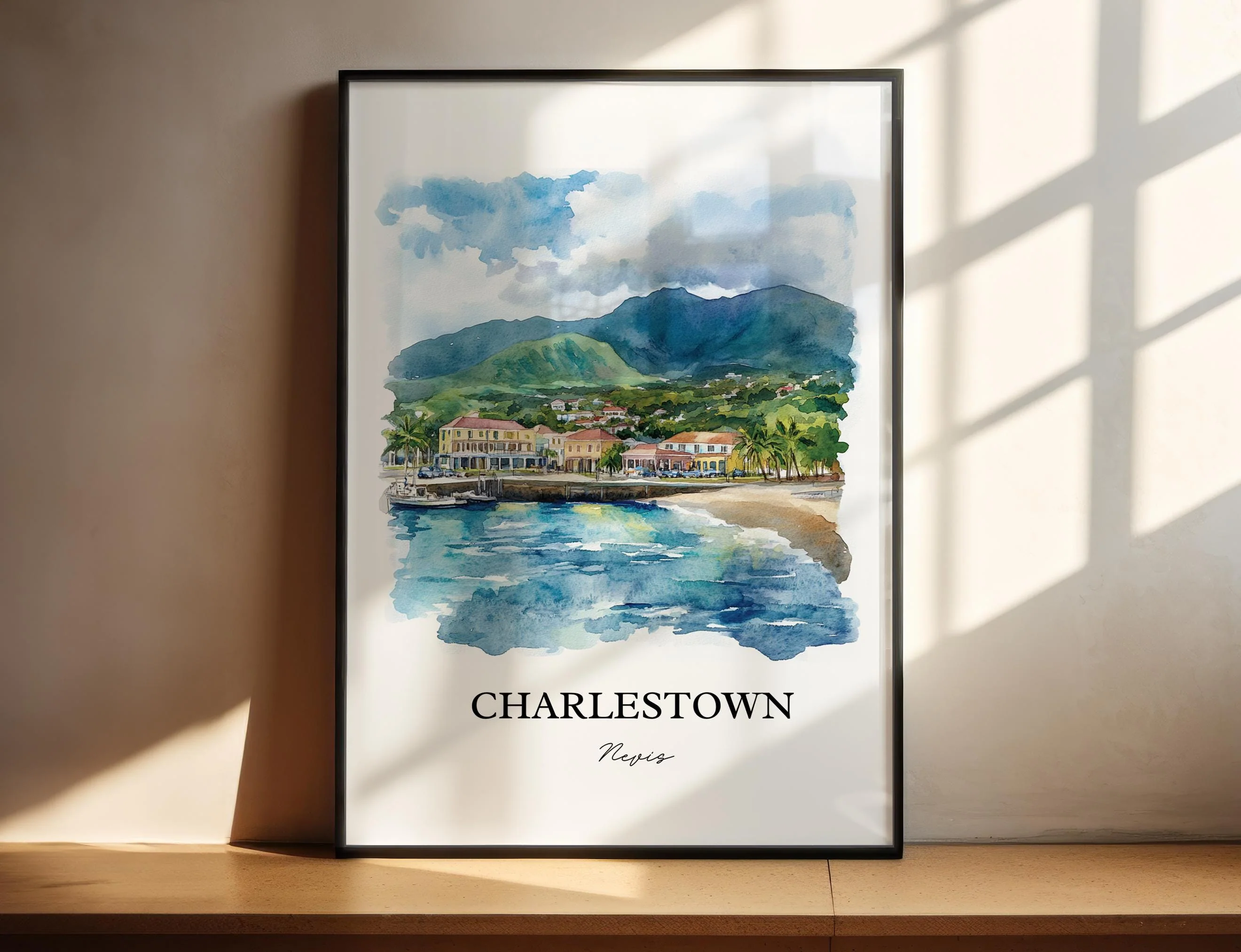 Charlestown, Nevis – Watercolor Art Print