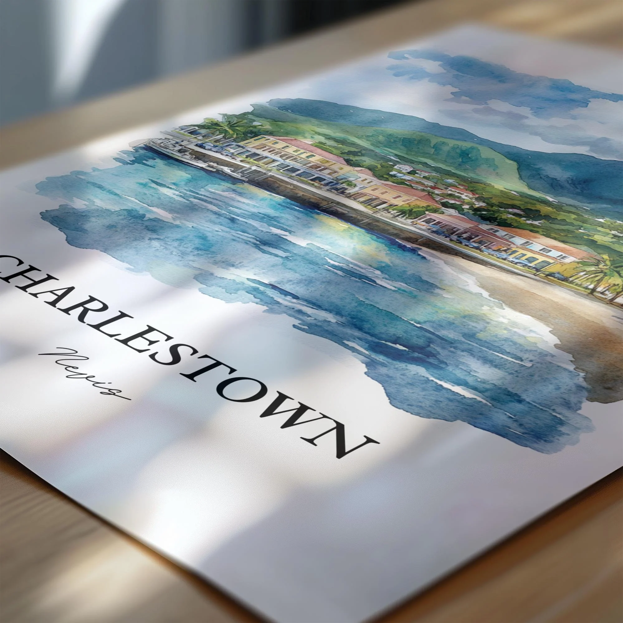 Charlestown, Nevis – Watercolor Art Print - Image 2