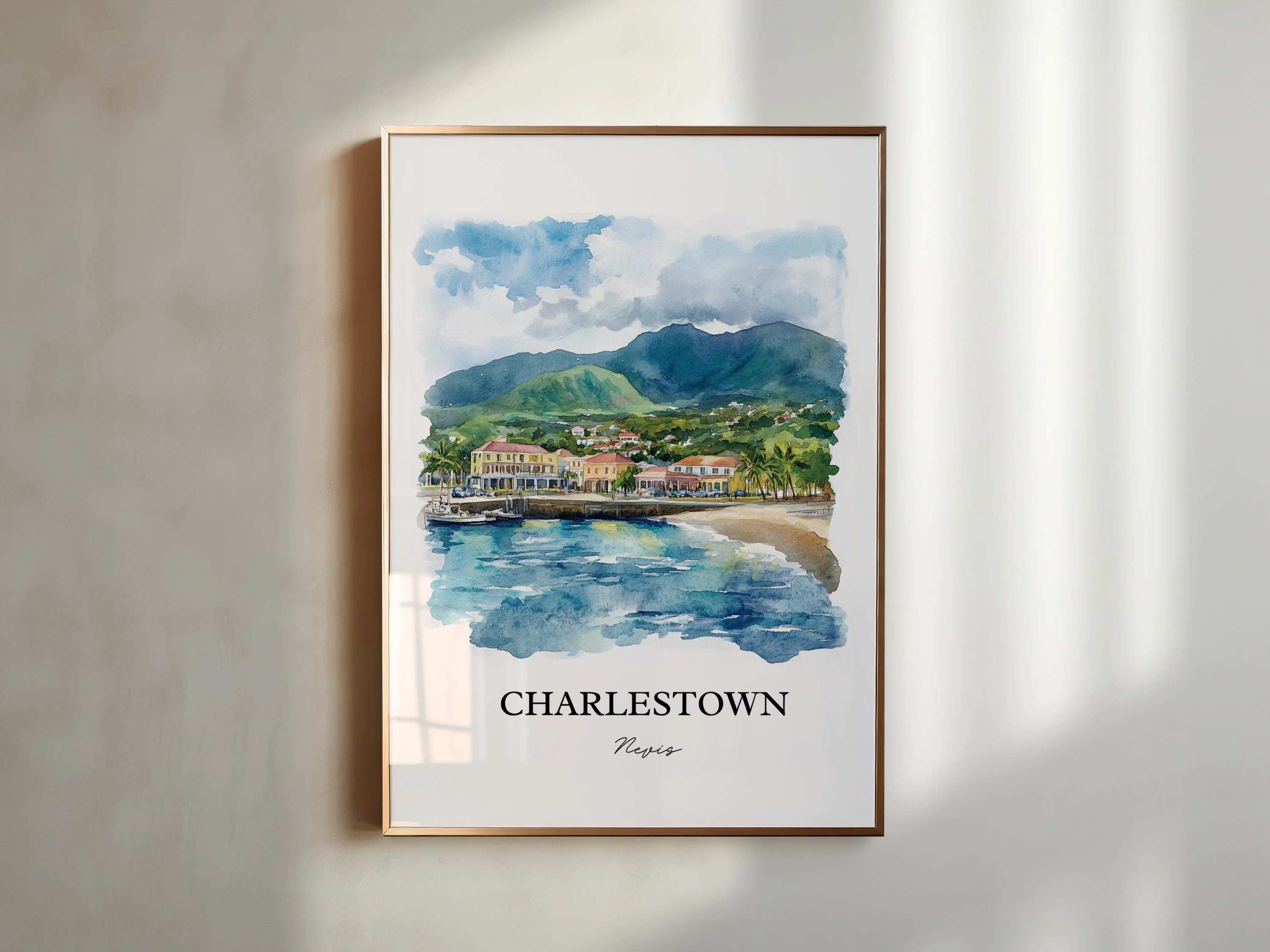 Charlestown, Nevis – Watercolor Art Print - Image 3