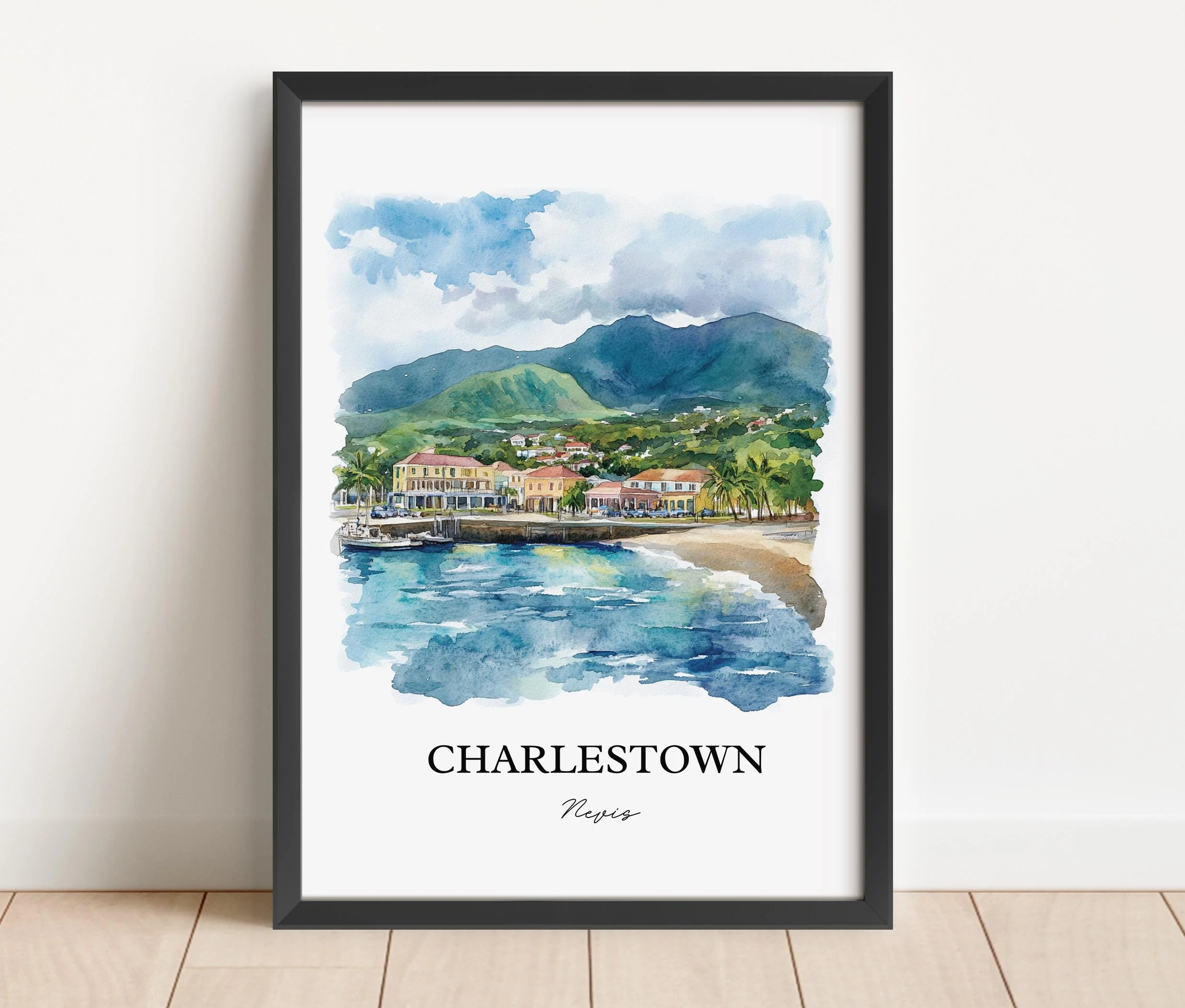 Charlestown, Nevis – Watercolor Art Print - Image 6