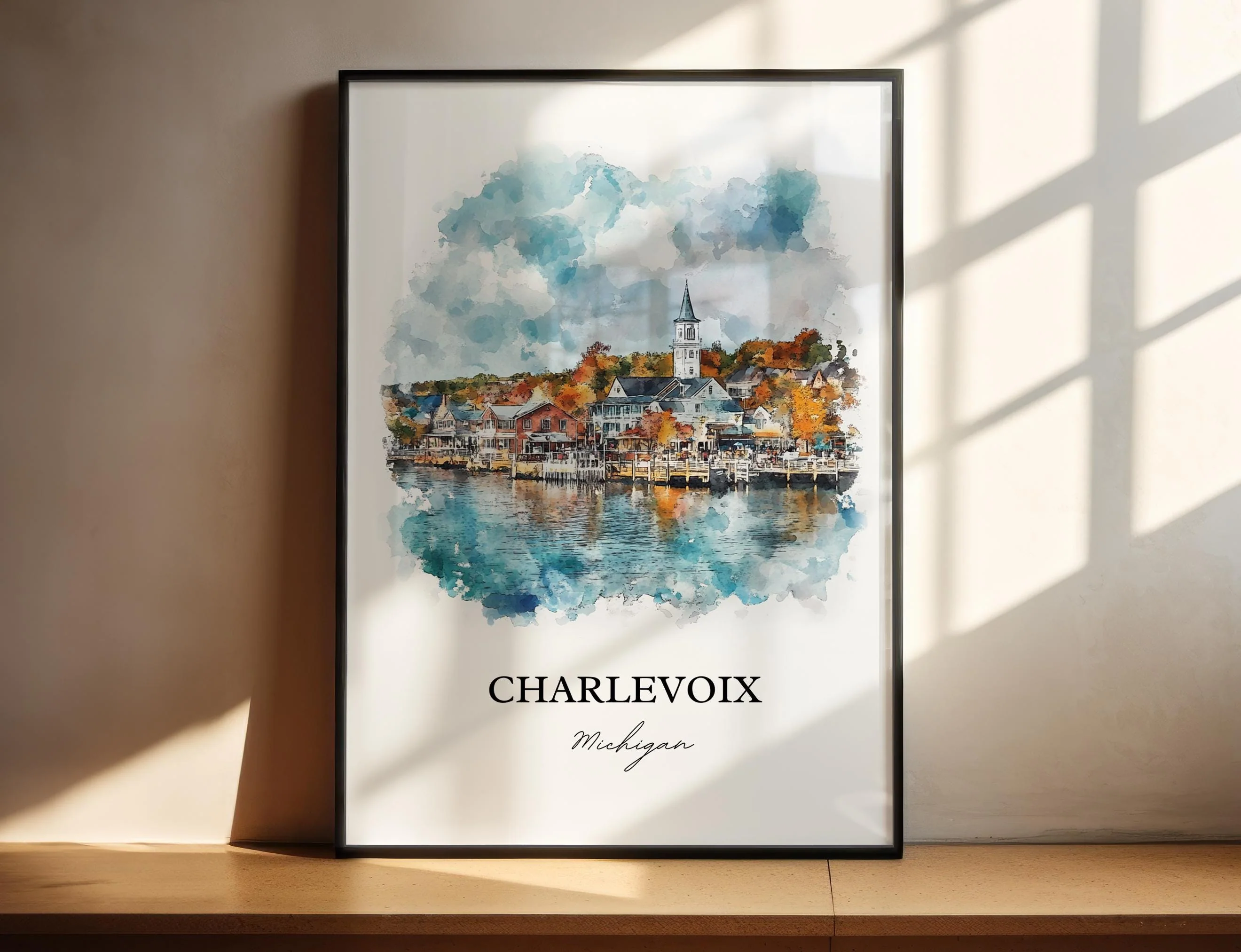 Charlevoix, MI, USA – Watercolor Art Print