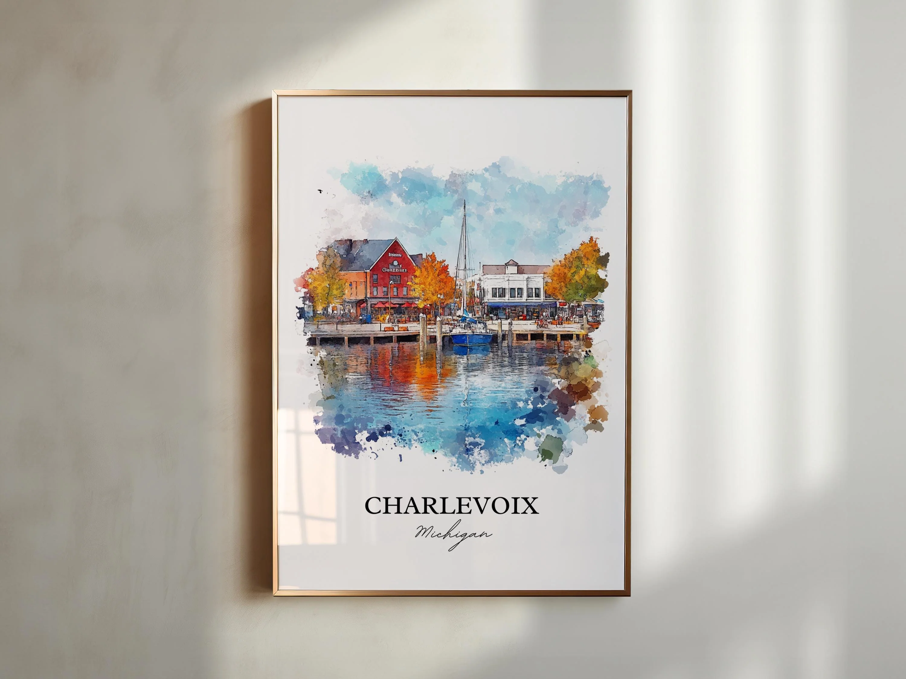 Charlevoix, MI, USA – Watercolor Art Print - Image 3