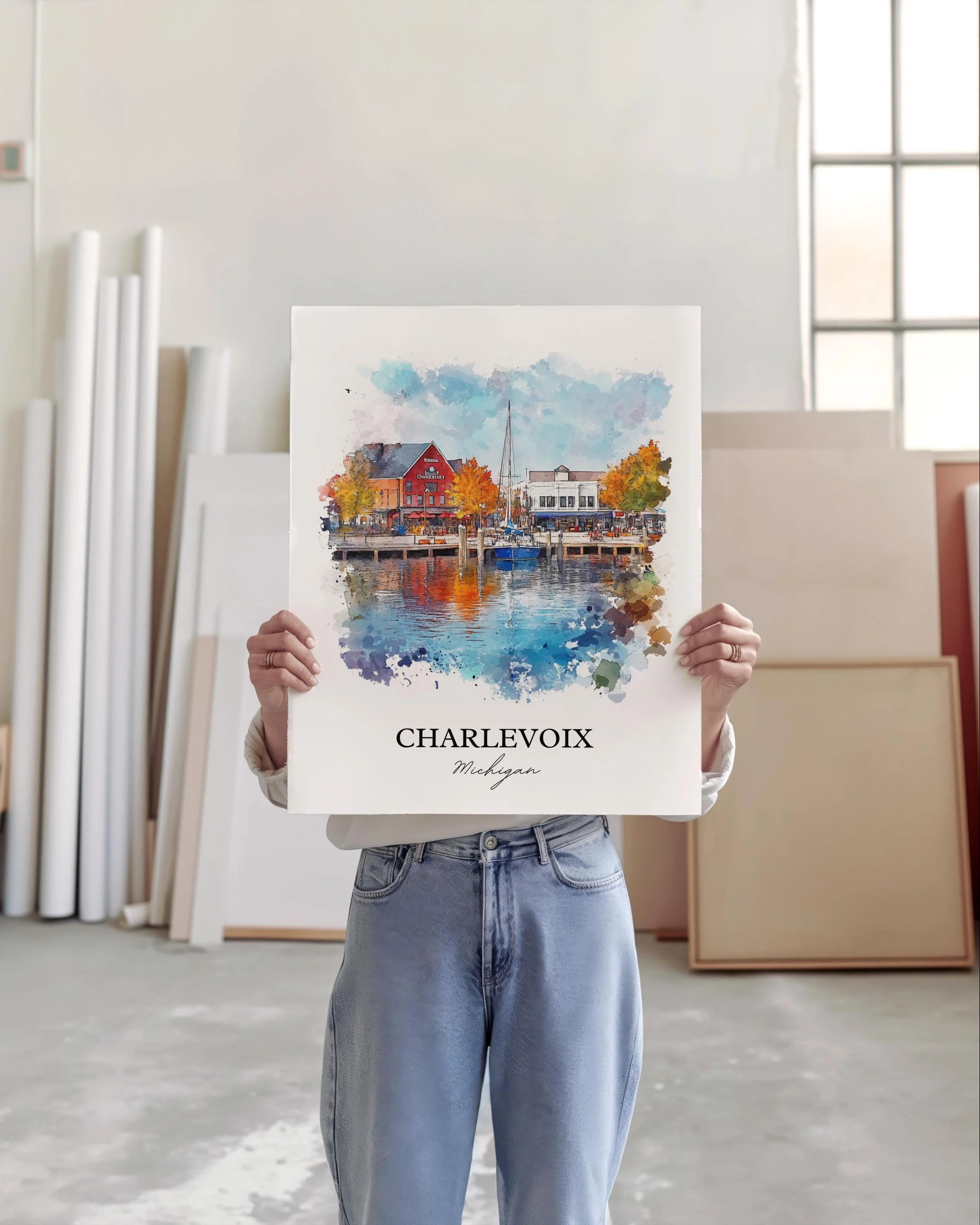 Charlevoix, MI, USA – Watercolor Art Print - Image 4