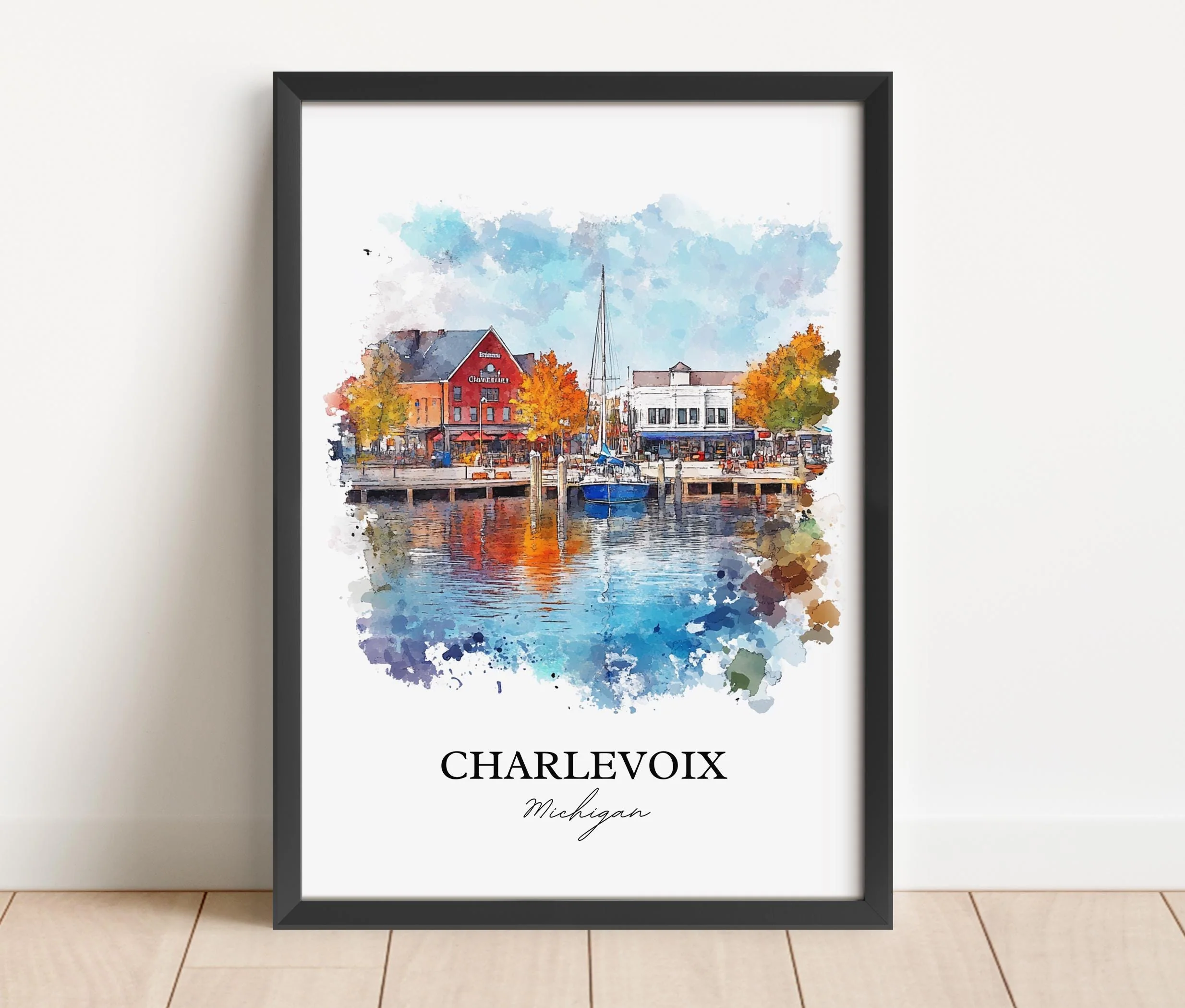 Charlevoix, MI, USA – Watercolor Art Print - Image 6