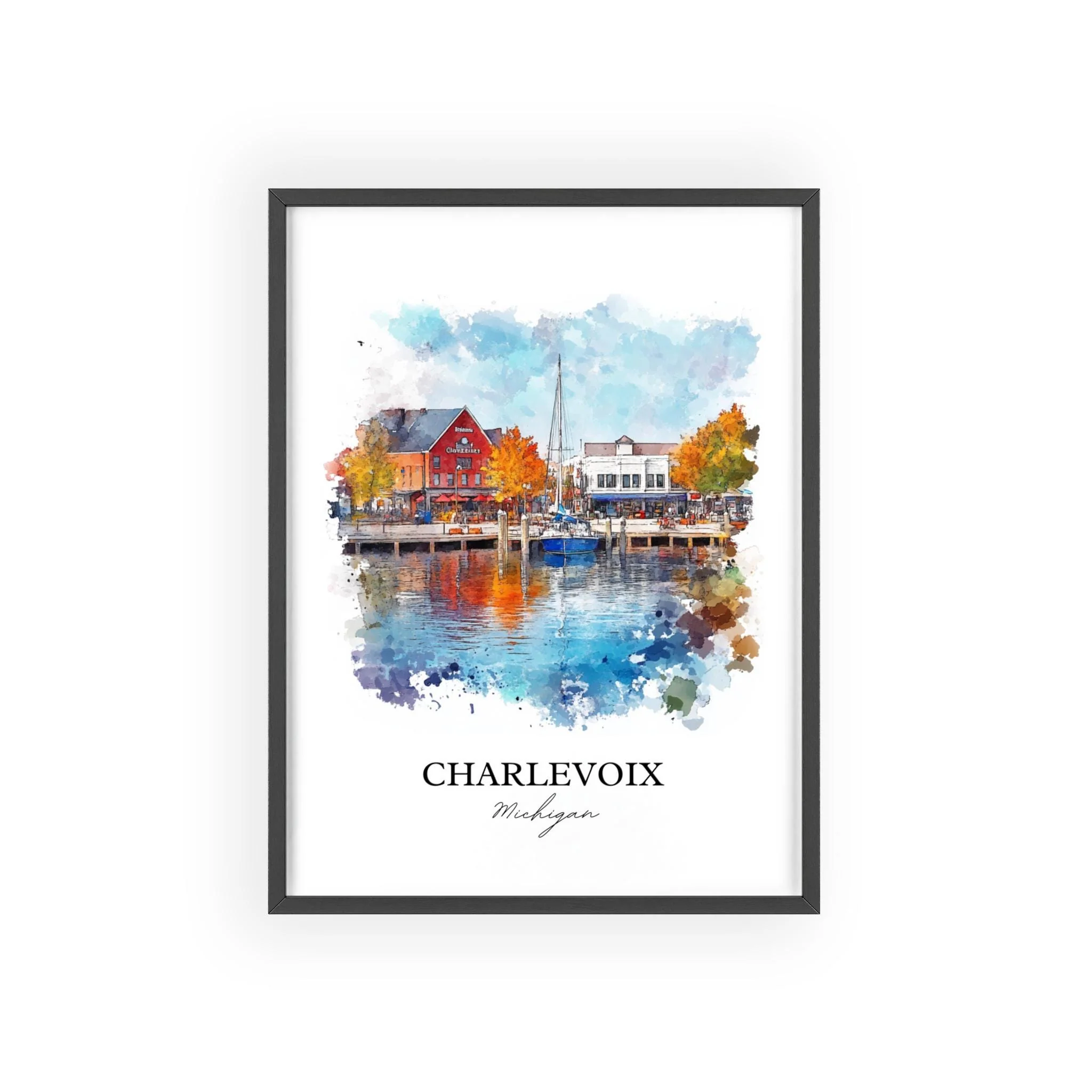 Charlevoix, MI, USA – Watercolor Art Print - Image 7