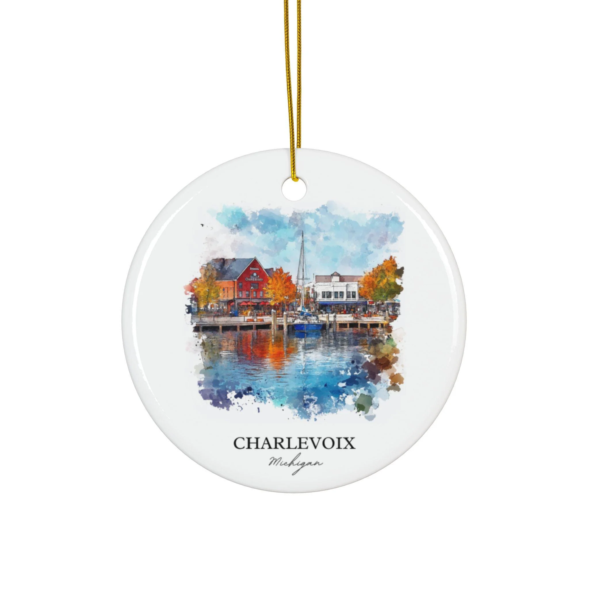Charlevoix Michigan Ornament: Unique Charlevoix Souvenir, Charlevoix MI Xmas Decor, and Authentic Charlevoix MI Gift