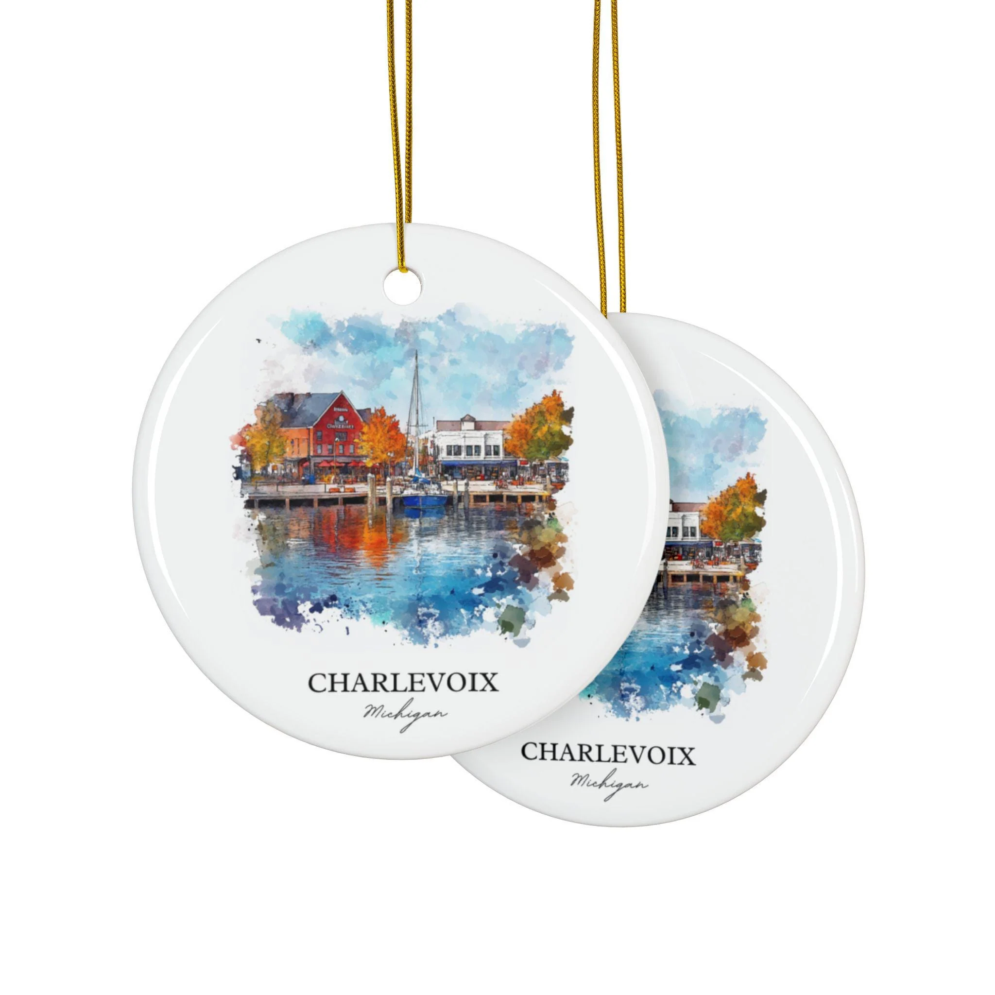 Charlevoix Michigan Ornament: Unique Charlevoix Souvenir, Charlevoix MI Xmas Decor, and Authentic Charlevoix MI Gift - Image 2
