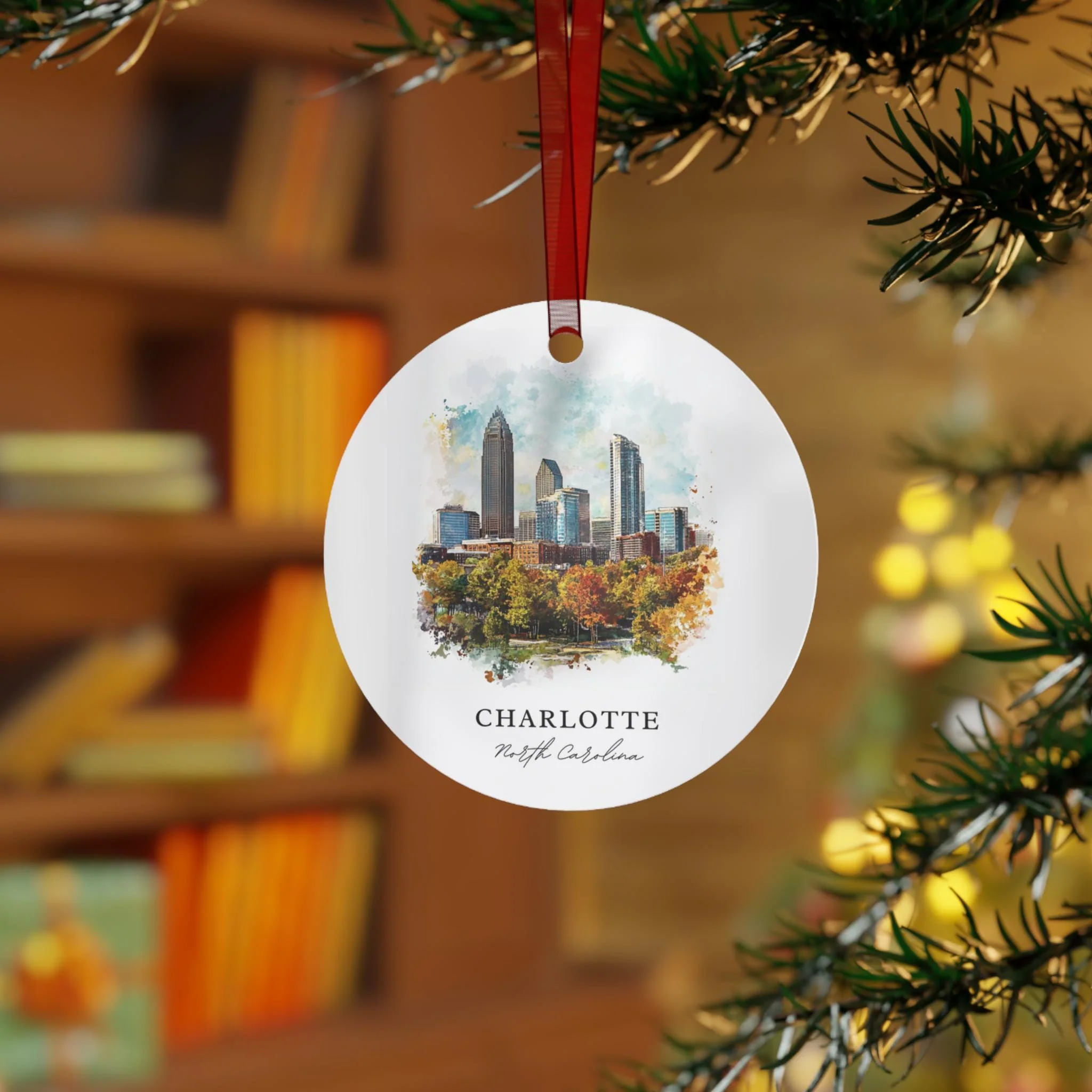 Charlotte NC Ornament: Unique Charlotte Souvenir, Charlotte Xmas Decor, and Authentic Charlotte Skyline Gift (1pc, 3pcs, 5pcs, 10pcs) - Image 2