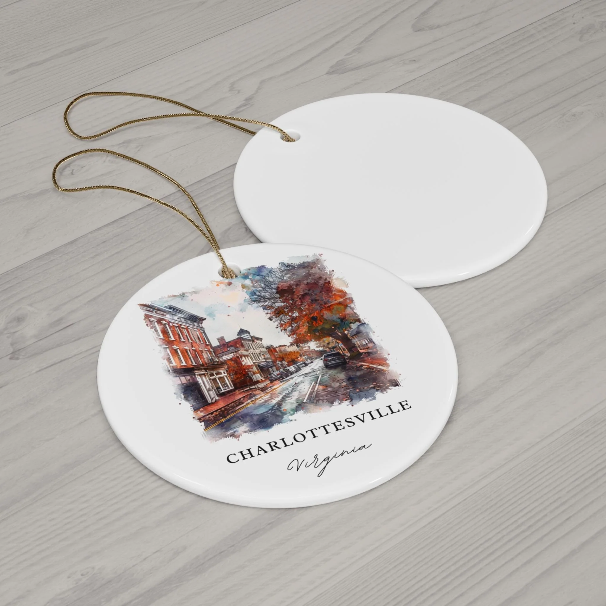 Charlottesville VA Ornament: Unique Charlottesville Souvenir, Charlottesville Xmas Decor, and Authentic Virginia Christmas Gift - Image 2
