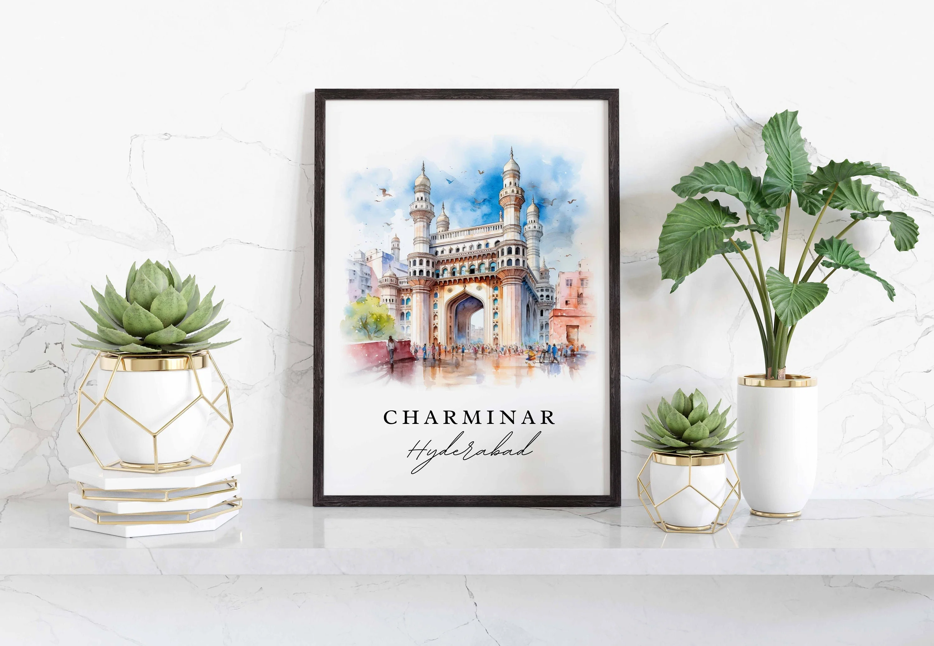Charminar, Hyderabad India – Watercolor Art Print