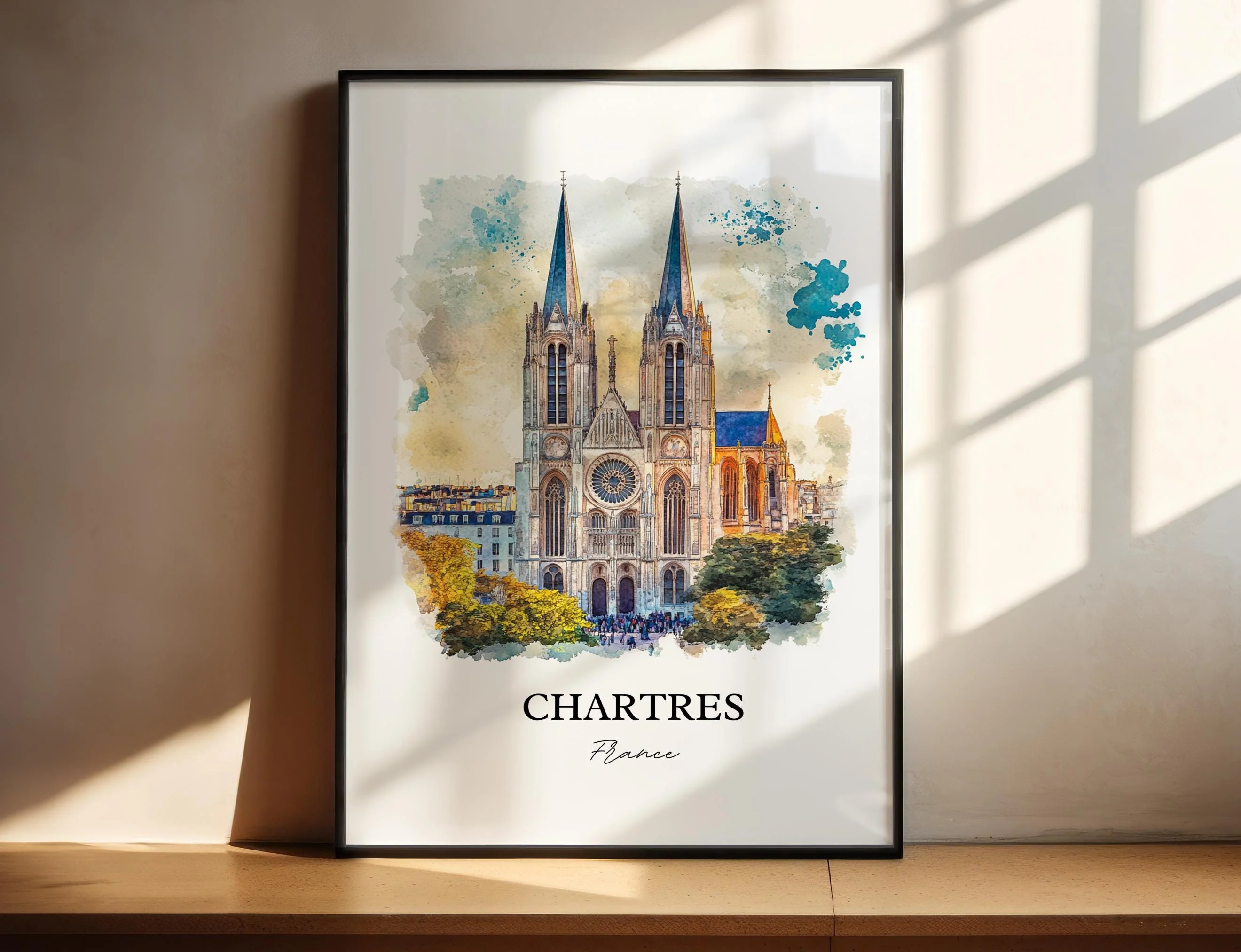 Chartres, France – Watercolor Art Print