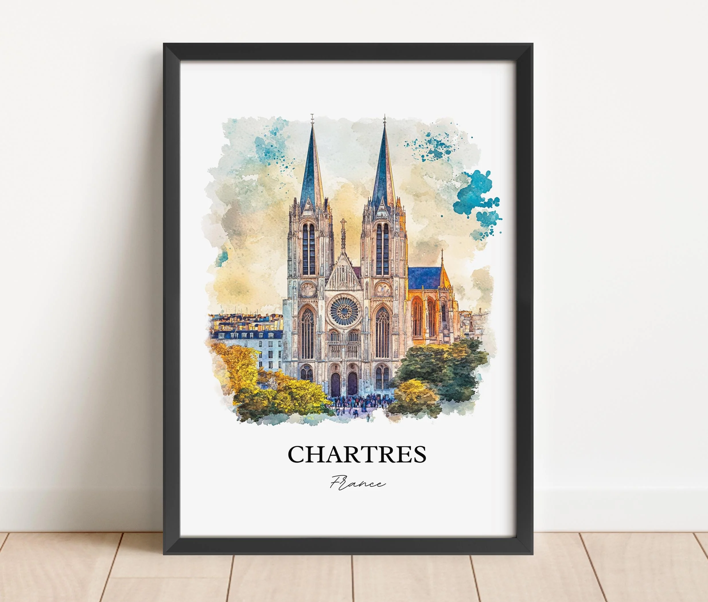 Chartres, France – Watercolor Art Print - Image 6