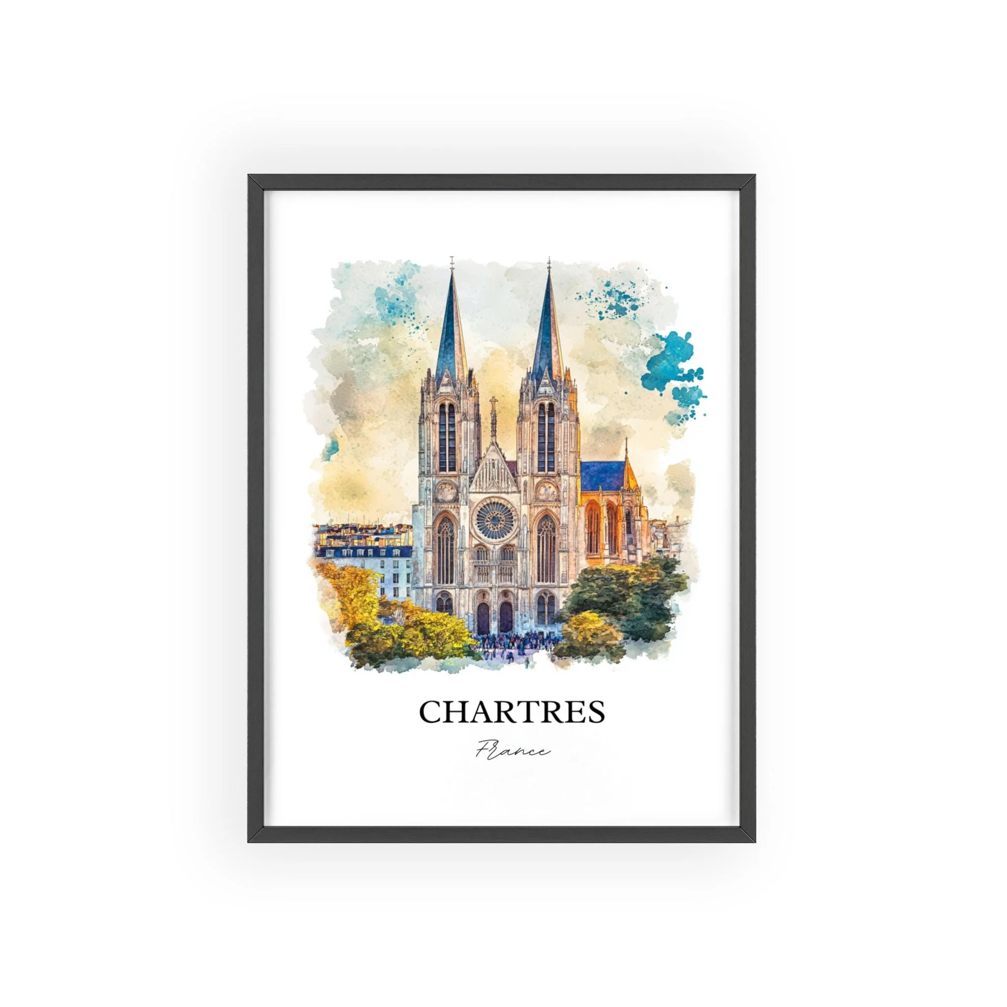 Chartres, France – Watercolor Art Print - Image 7
