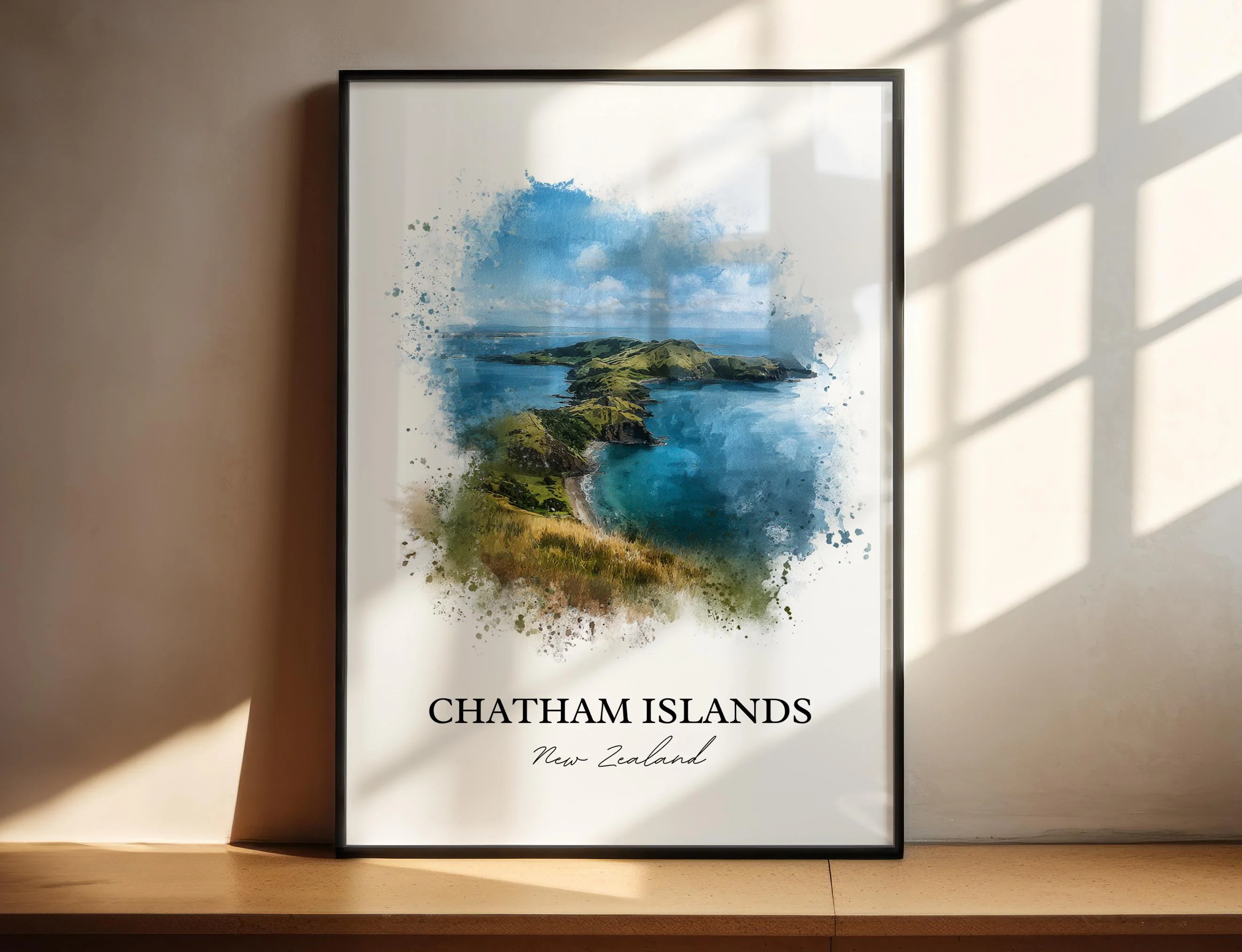 Chatham Islands, New Zealand – Watercolor Art Print