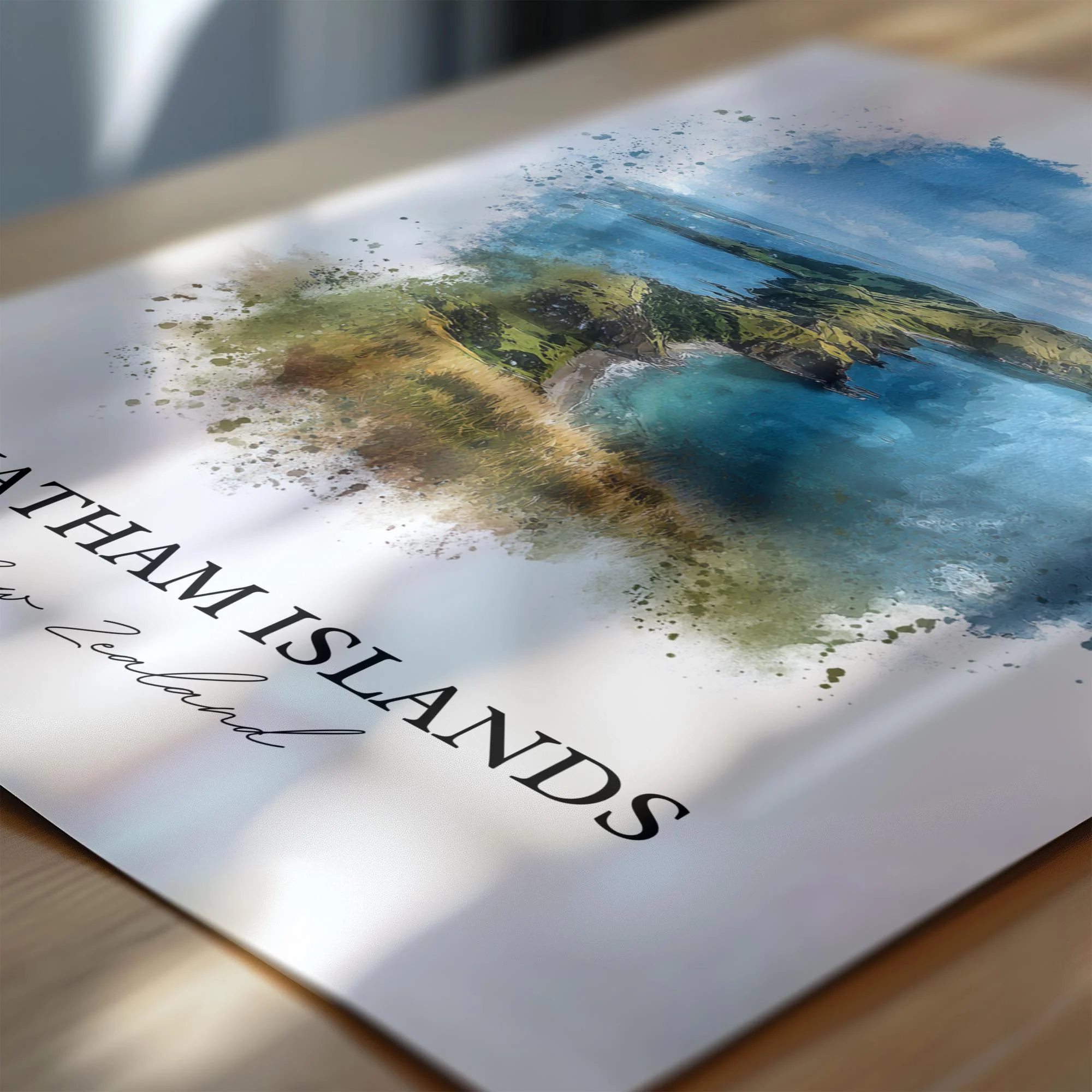 Chatham Islands, New Zealand – Watercolor Art Print - Image 2