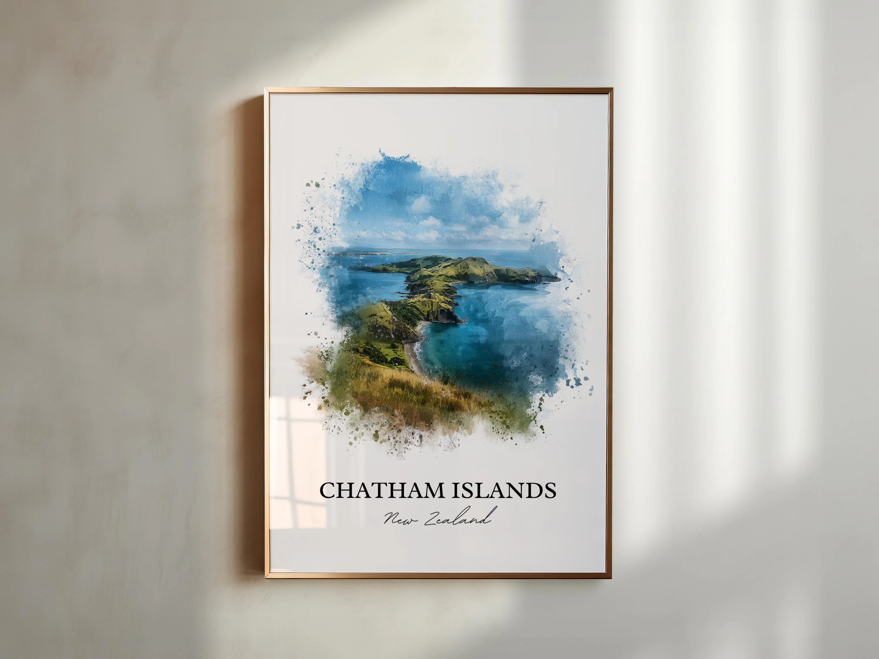 Chatham Islands, New Zealand – Watercolor Art Print - Image 5
