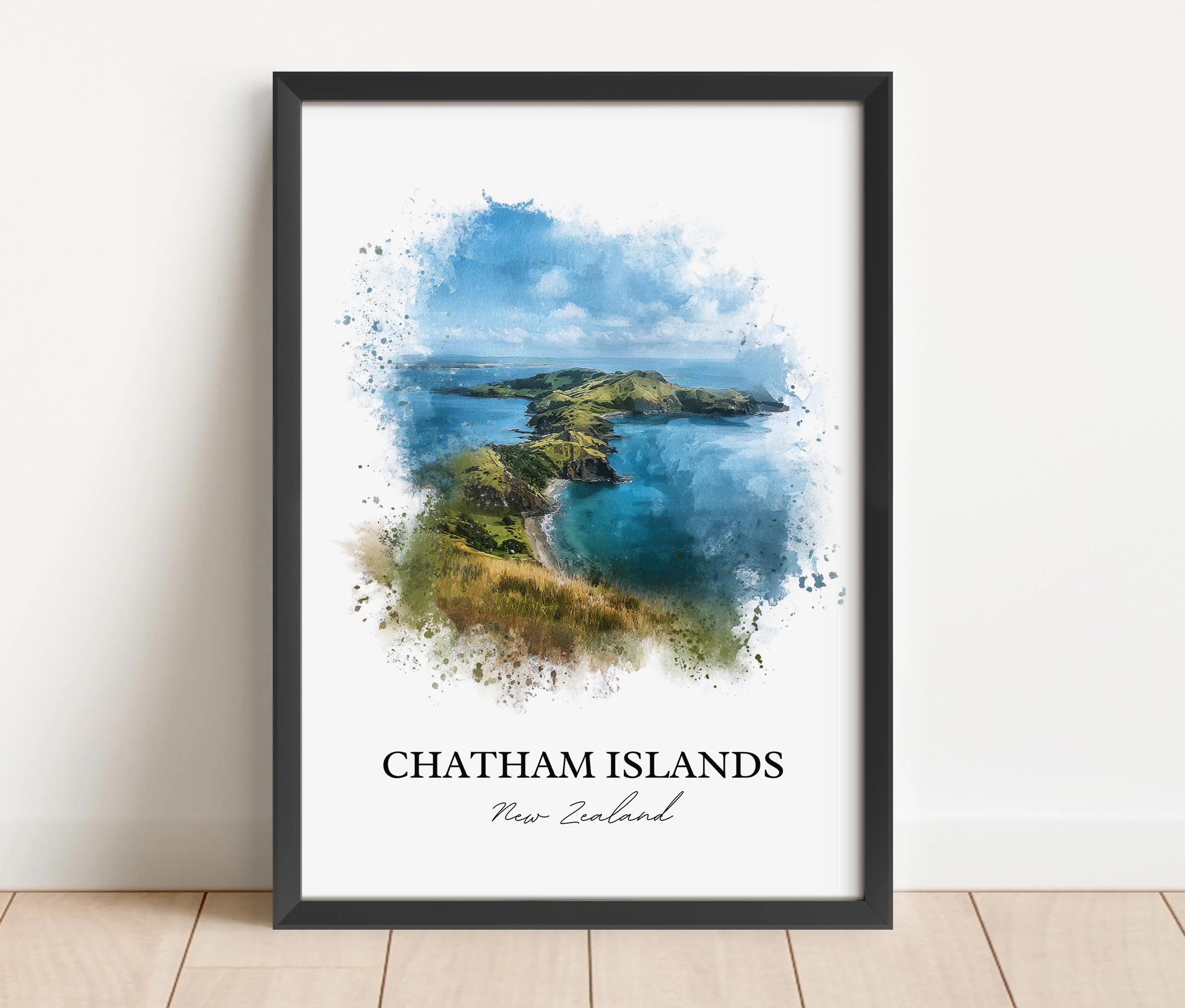 Chatham Islands, New Zealand – Watercolor Art Print - Image 6
