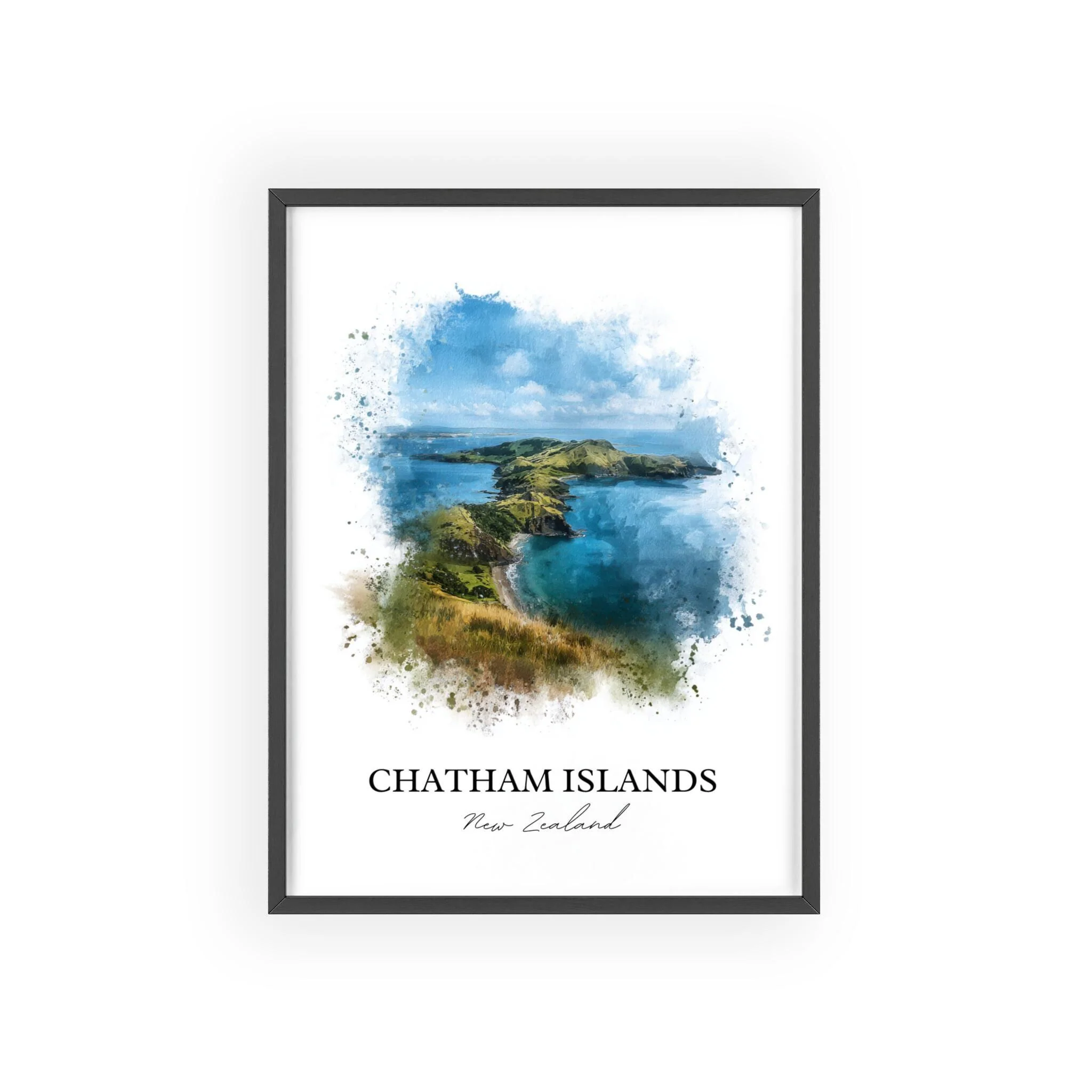Chatham Islands, New Zealand – Watercolor Art Print - Image 7