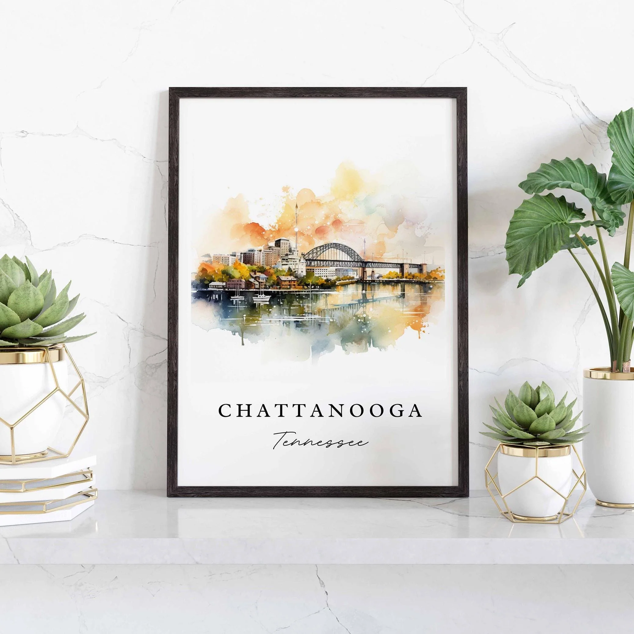 Chattanooga, Tennessee – Watercolor Art Print