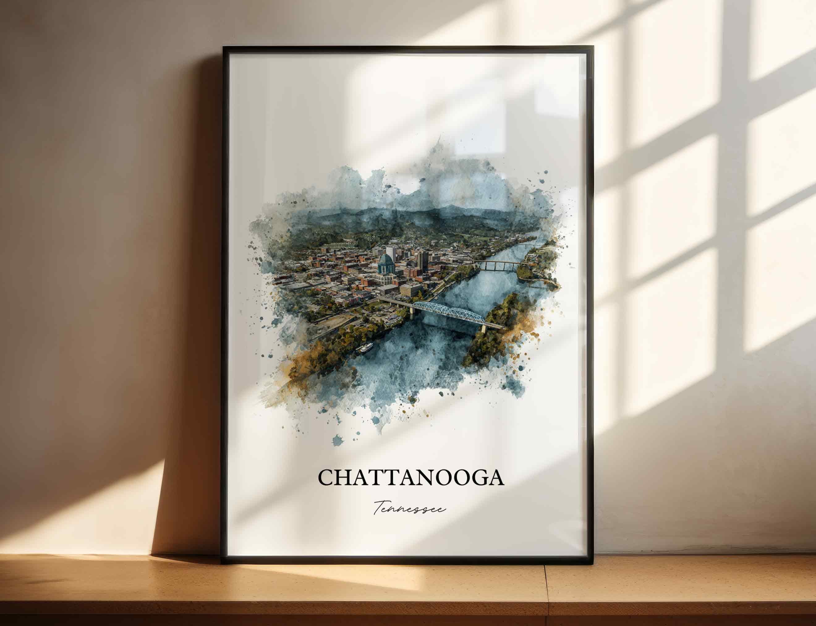 Chattanooga, Tennessee – Watercolor Art Print