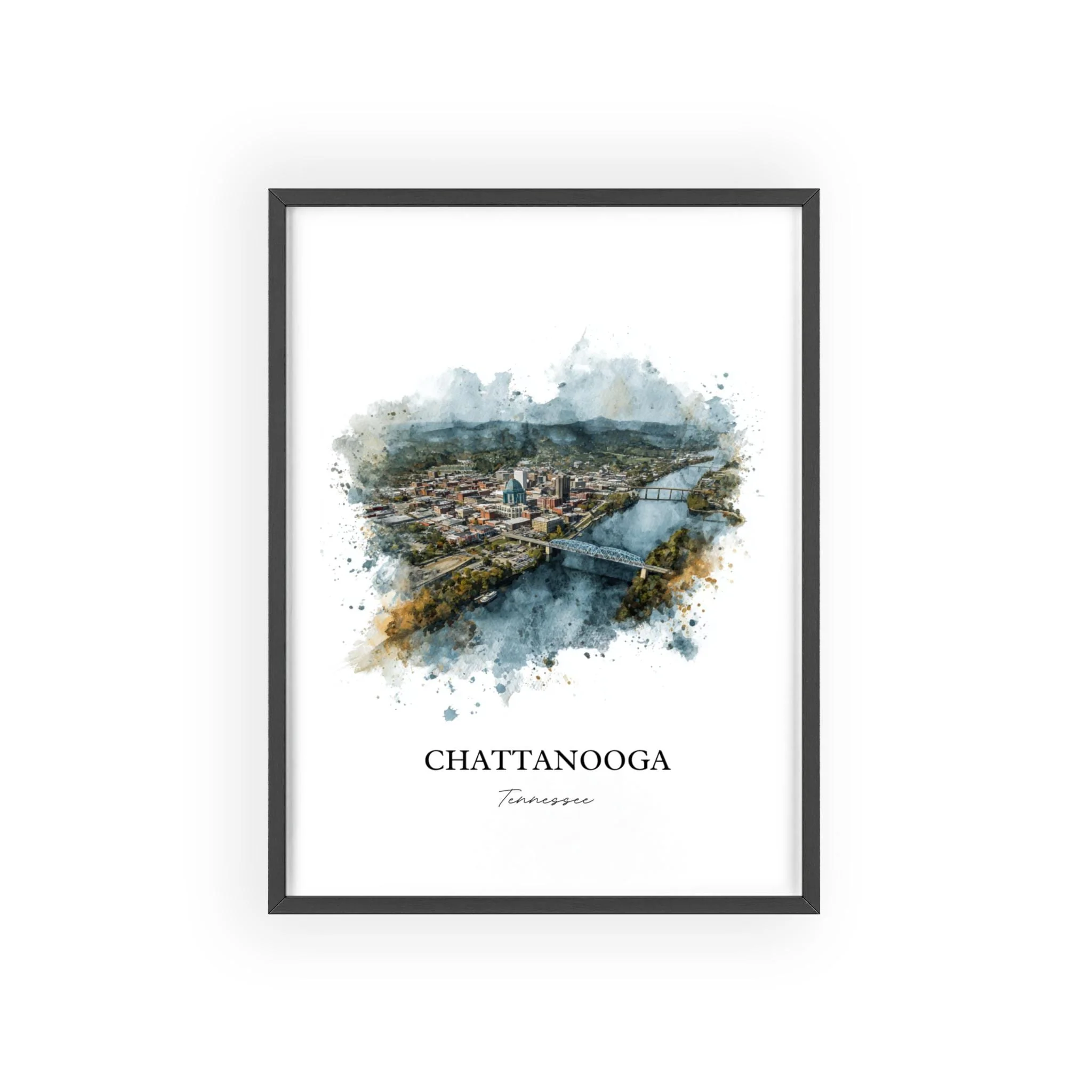 Chattanooga, Tennessee – Watercolor Art Print - Image 10