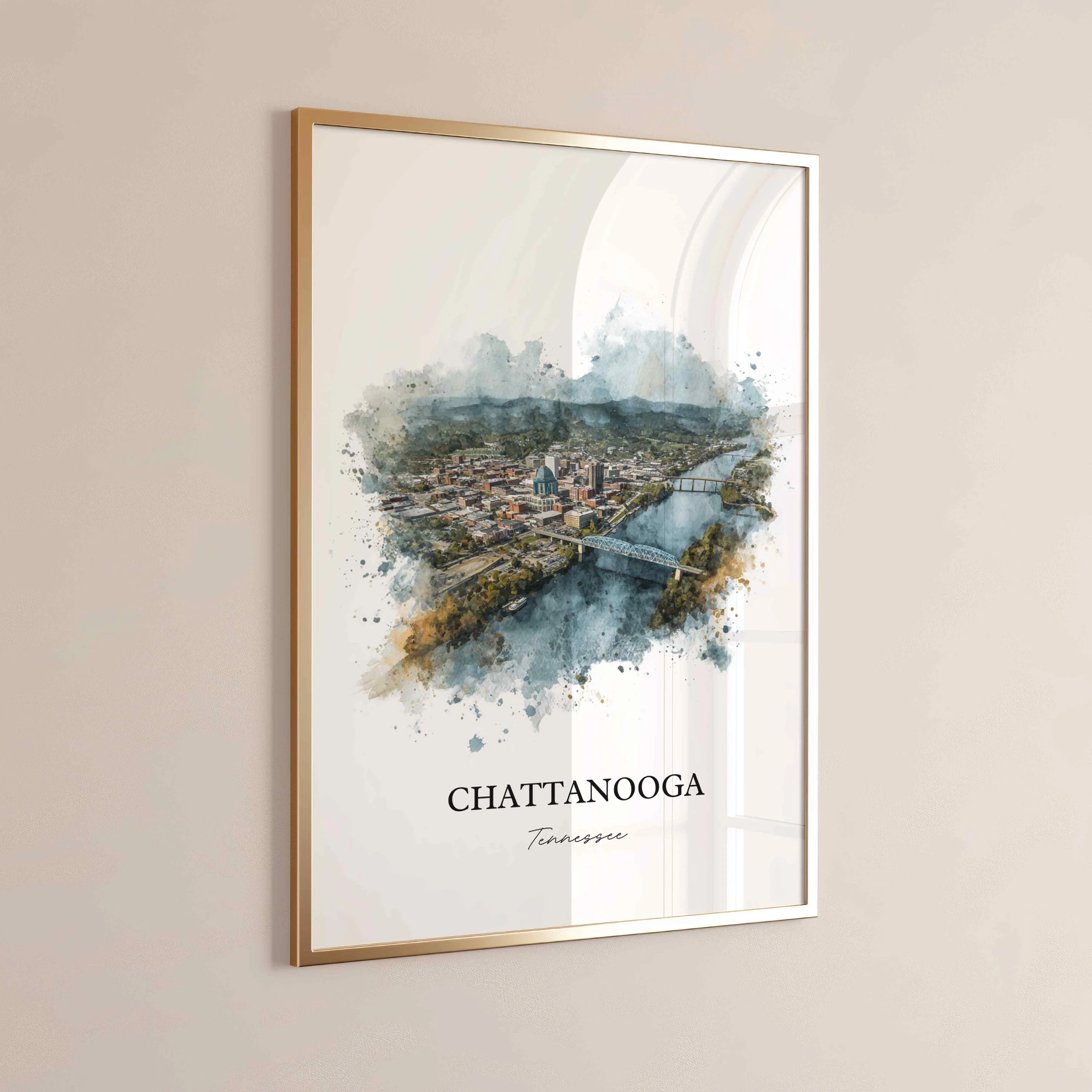 Chattanooga, Tennessee – Watercolor Art Print - Image 6