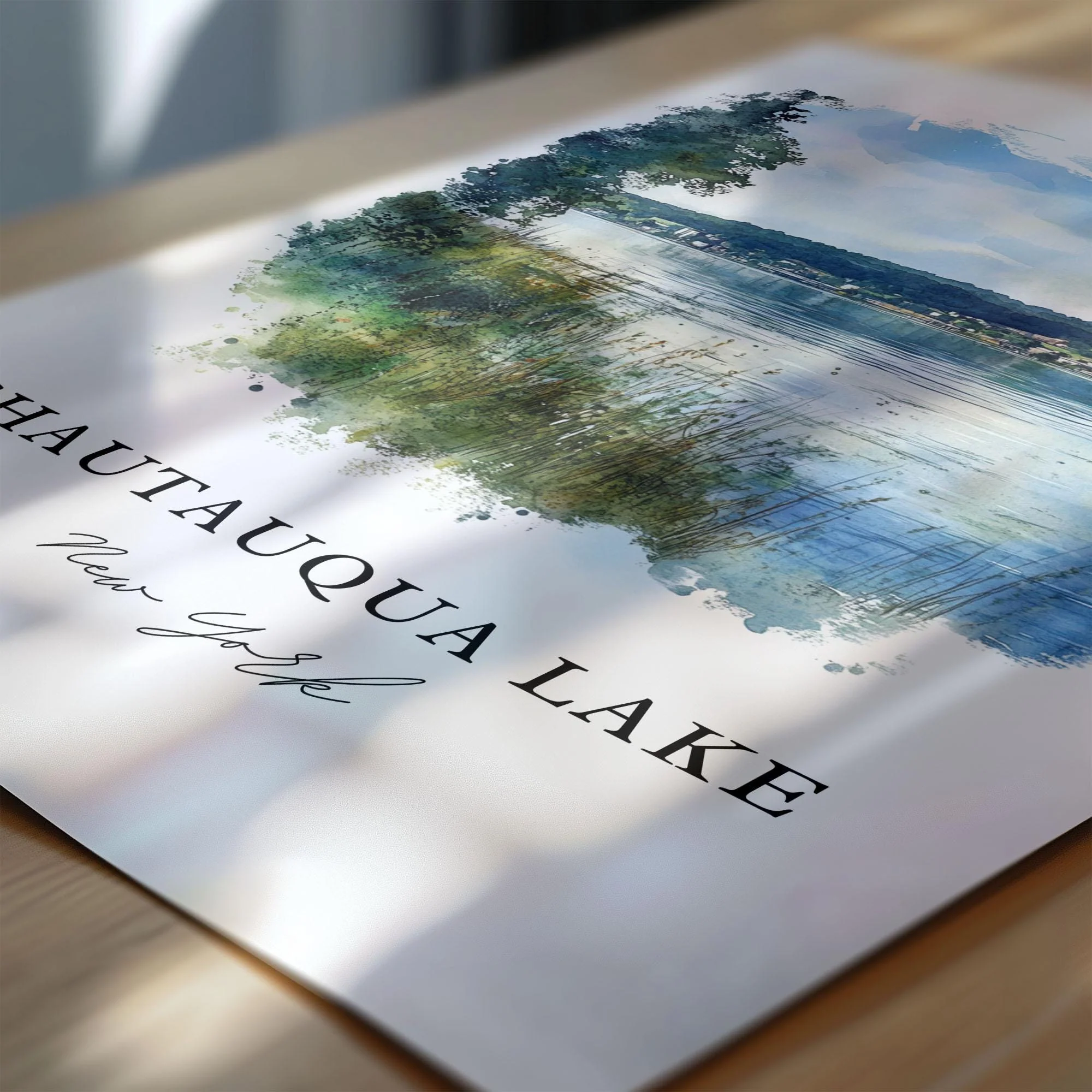 Chautauqua Lake, USA – Watercolor Art Print - Image 3