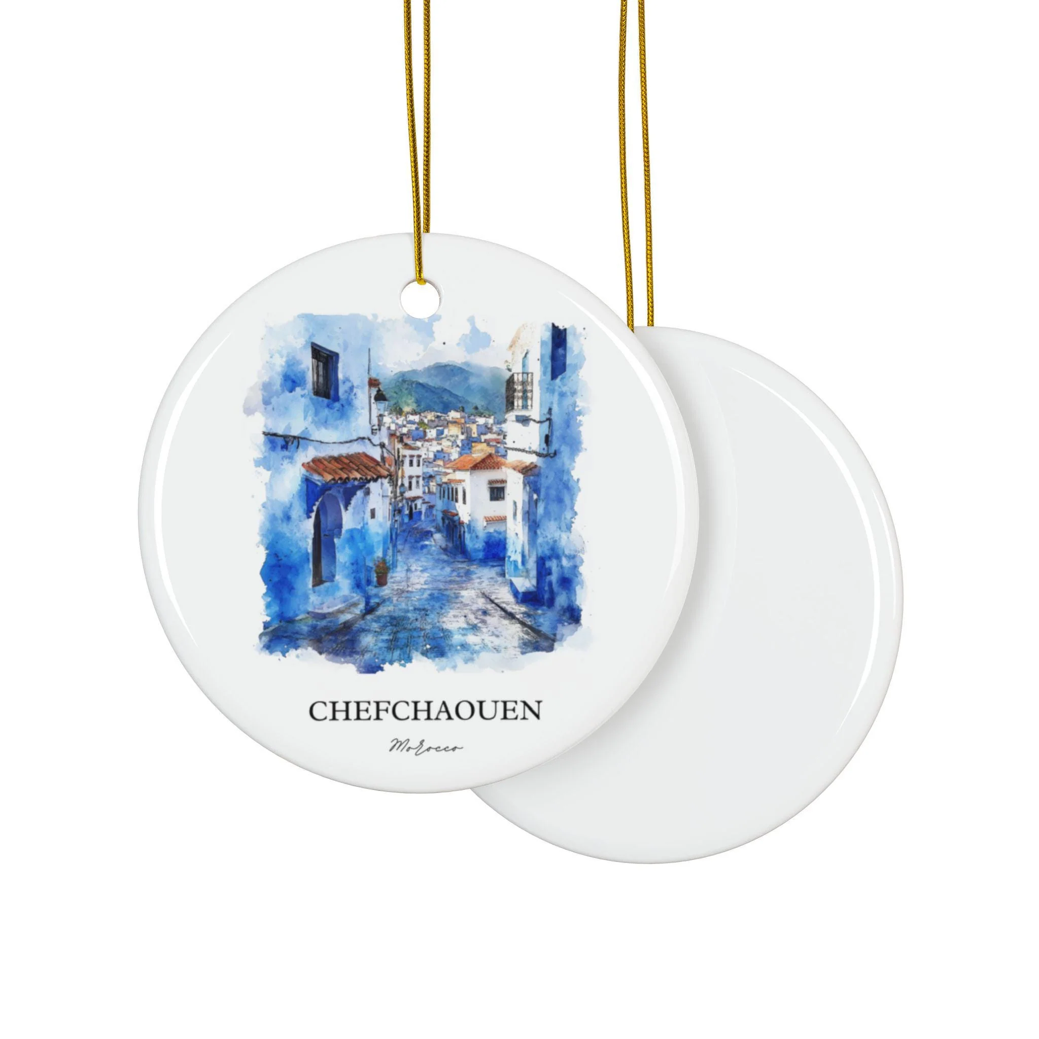 Chefchaouen Morocco Ornament: Unique Chefchaouen Souvenir, The Blue City Xmas Decor, and Authentic Morocco Gift - Image 2