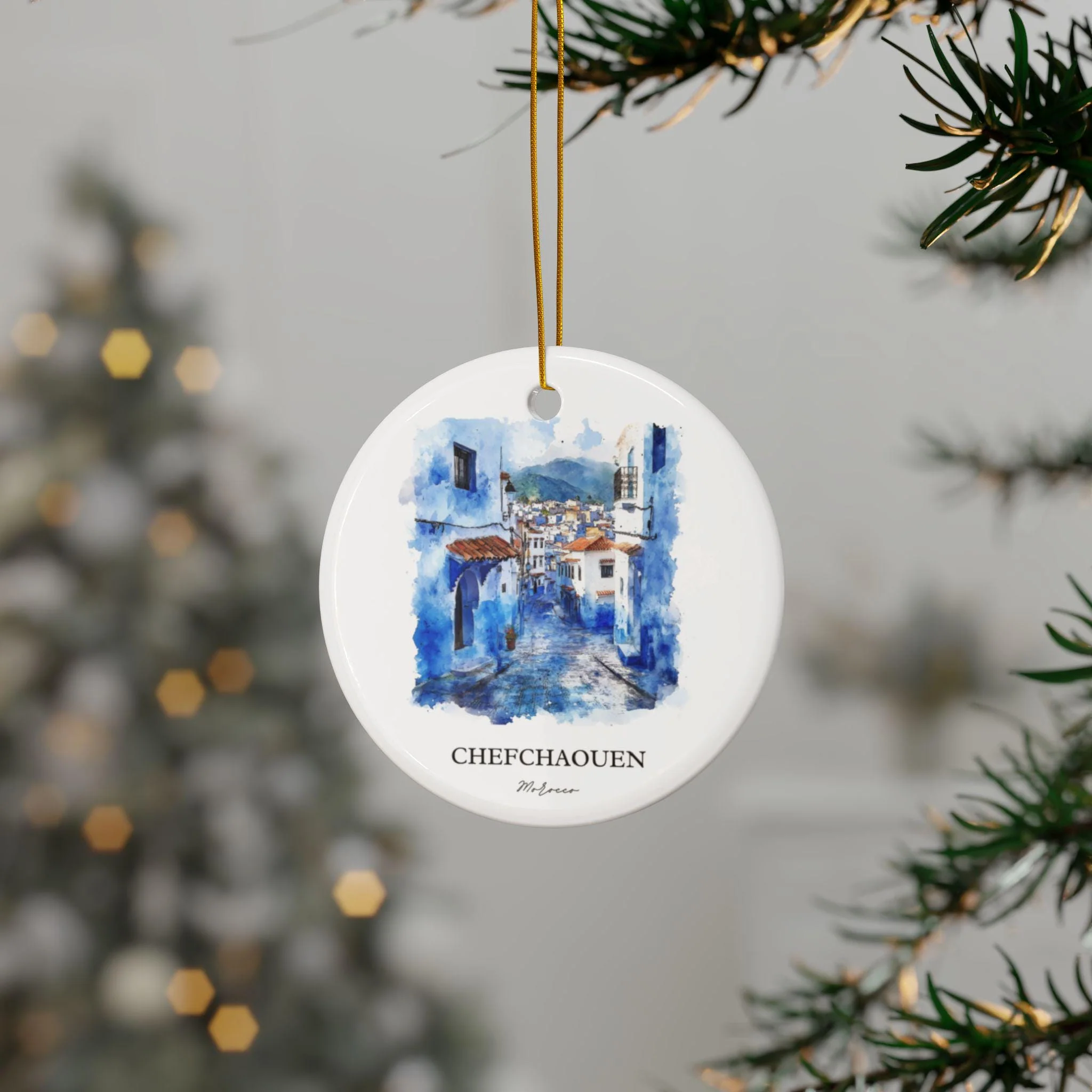 Chefchaouen Morocco Ornament: Unique Chefchaouen Souvenir, The Blue City Xmas Decor, and Authentic Morocco Gift - Image 3