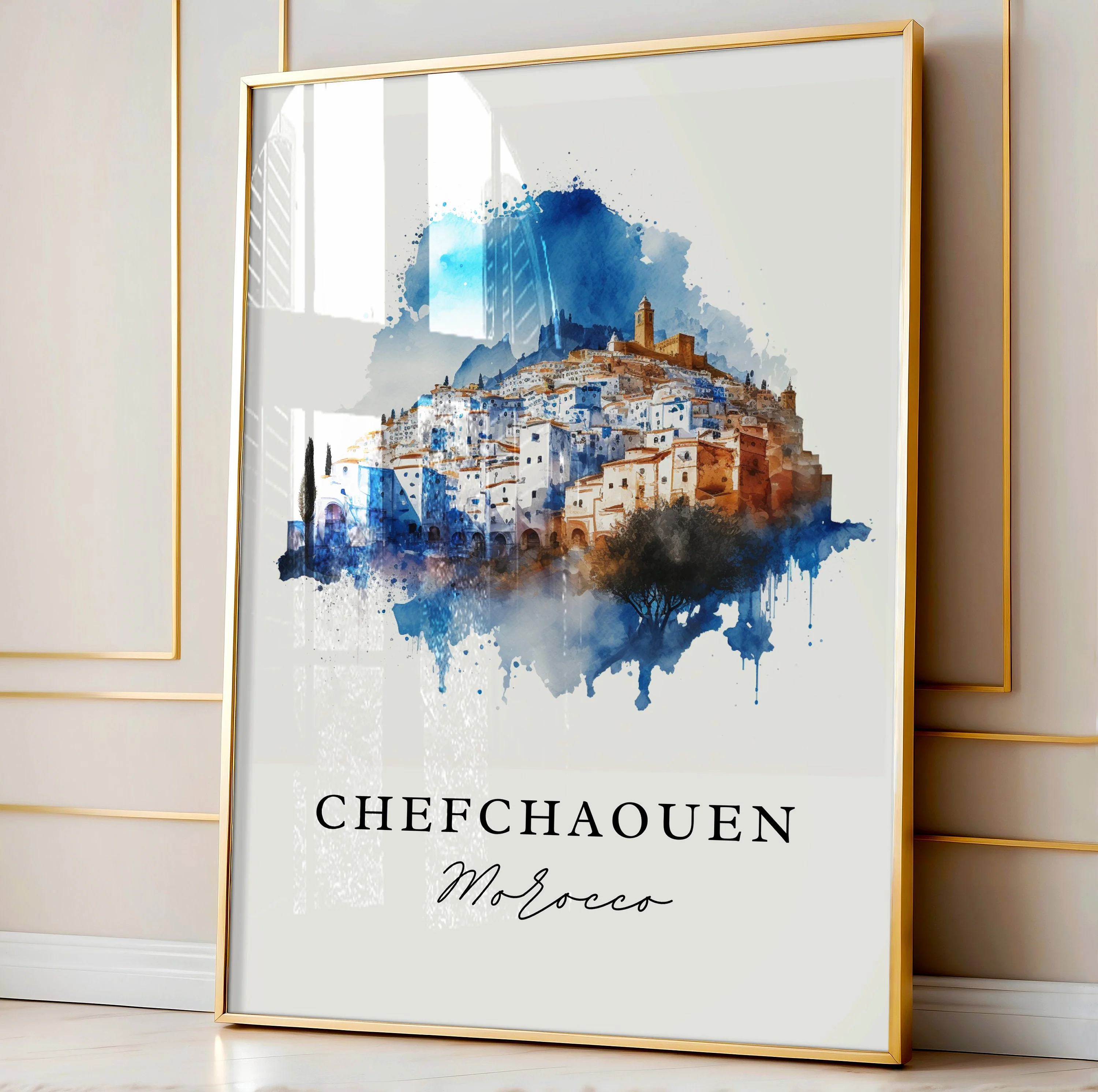 Chefchaouen, Morocco – Watercolor Art Print - Image 4
