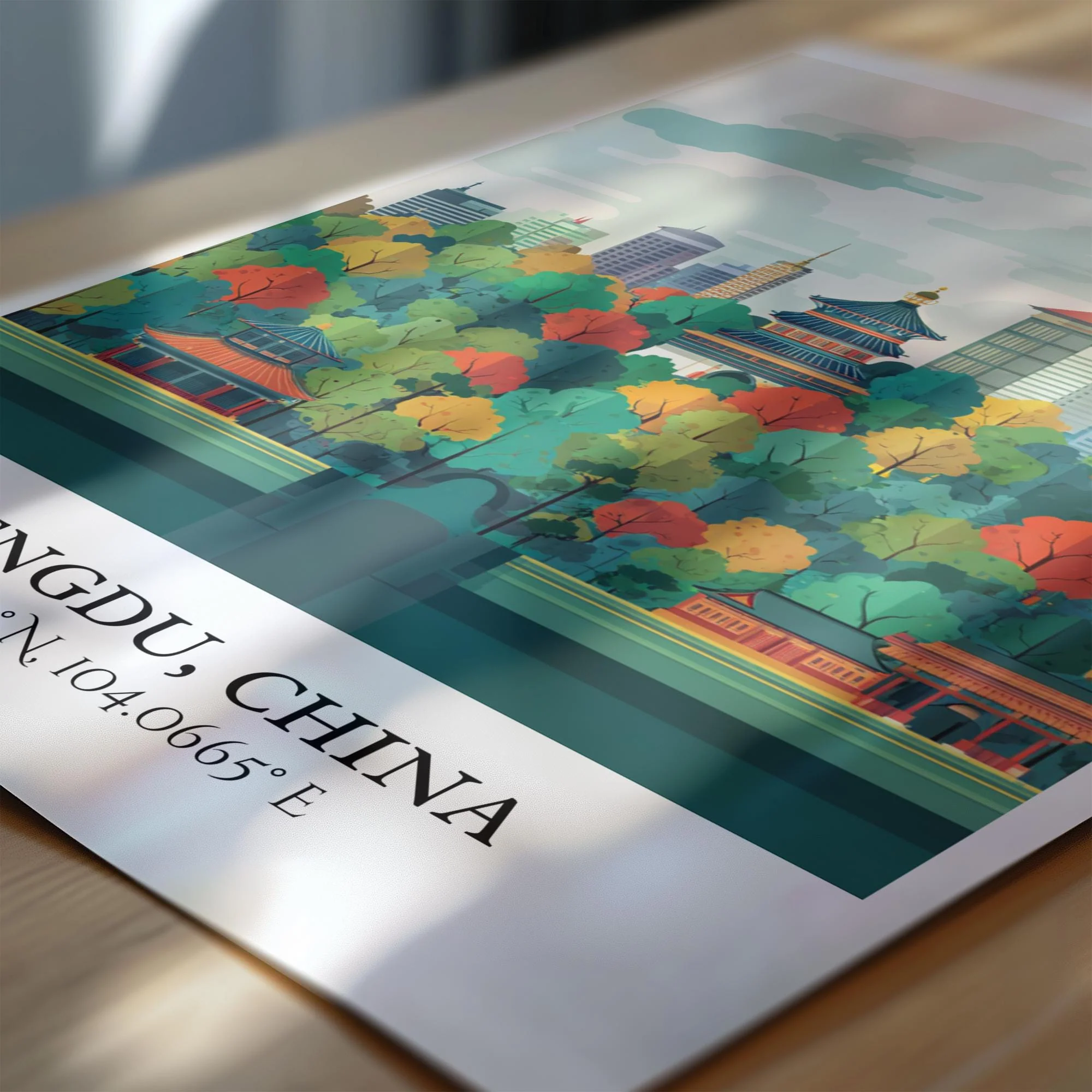 Chengdu, China – Watercolor Art Print - Image 2